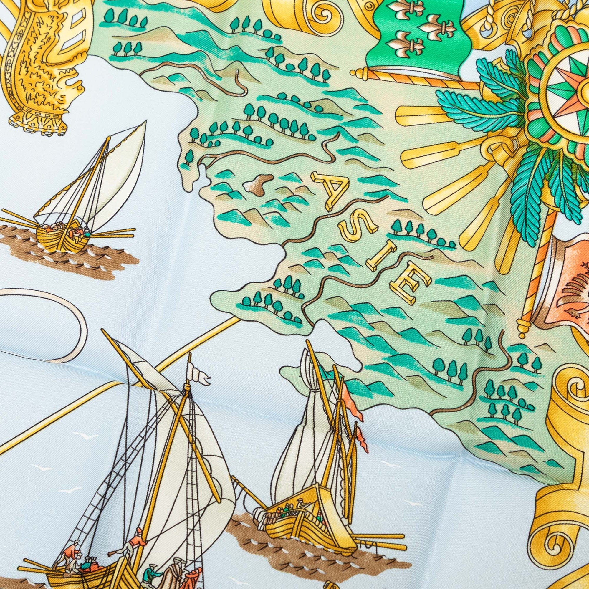 Hermès Vaisseaux et Fregates Silk Scarf 90