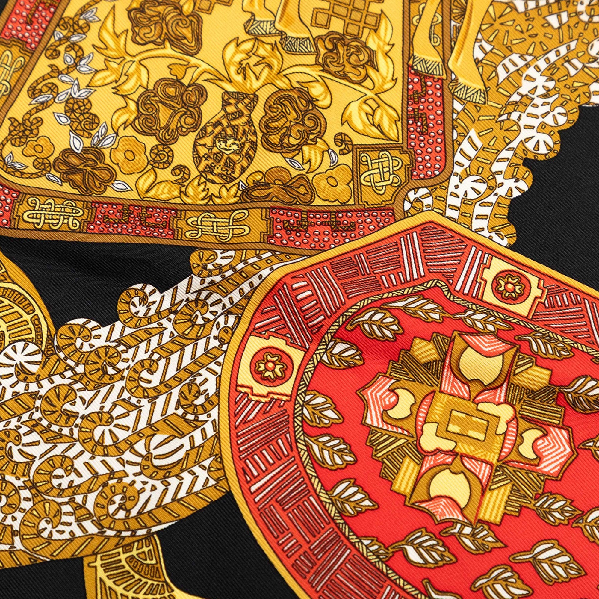 Hermès Art des Steppes Silk Handkerchief