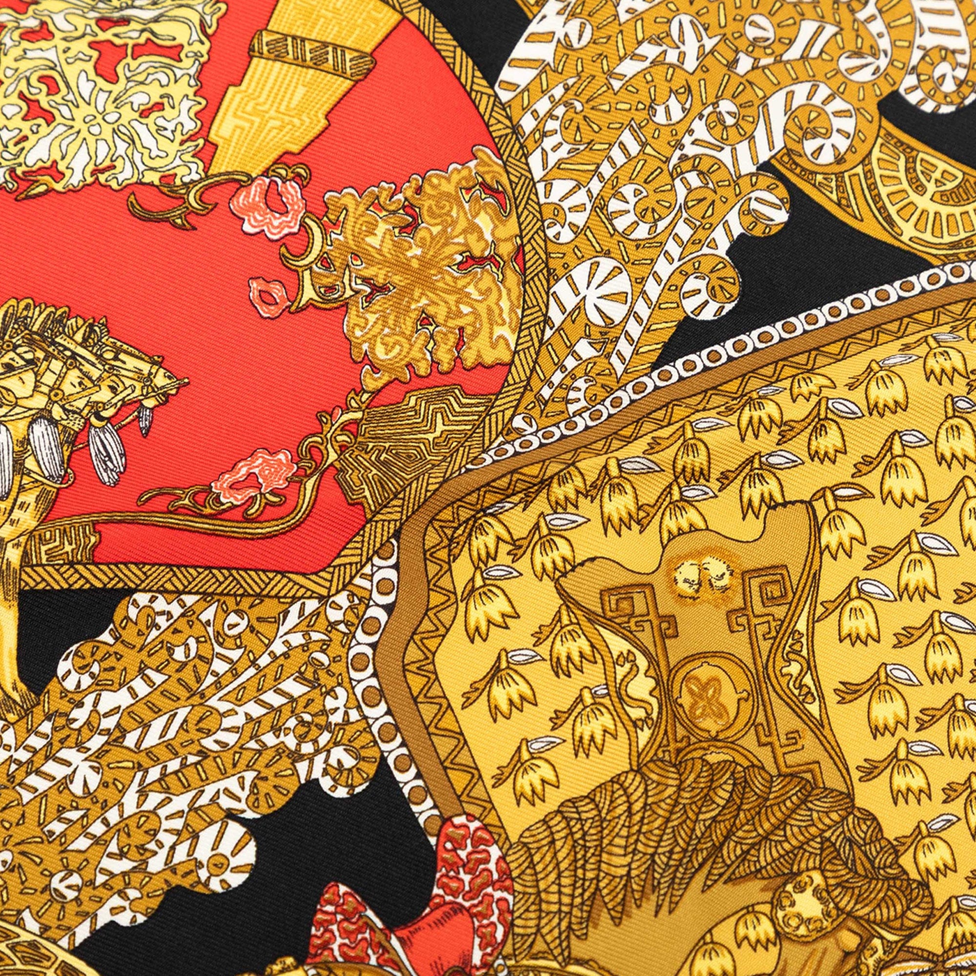 Hermès Art des Steppes Silk Handkerchief