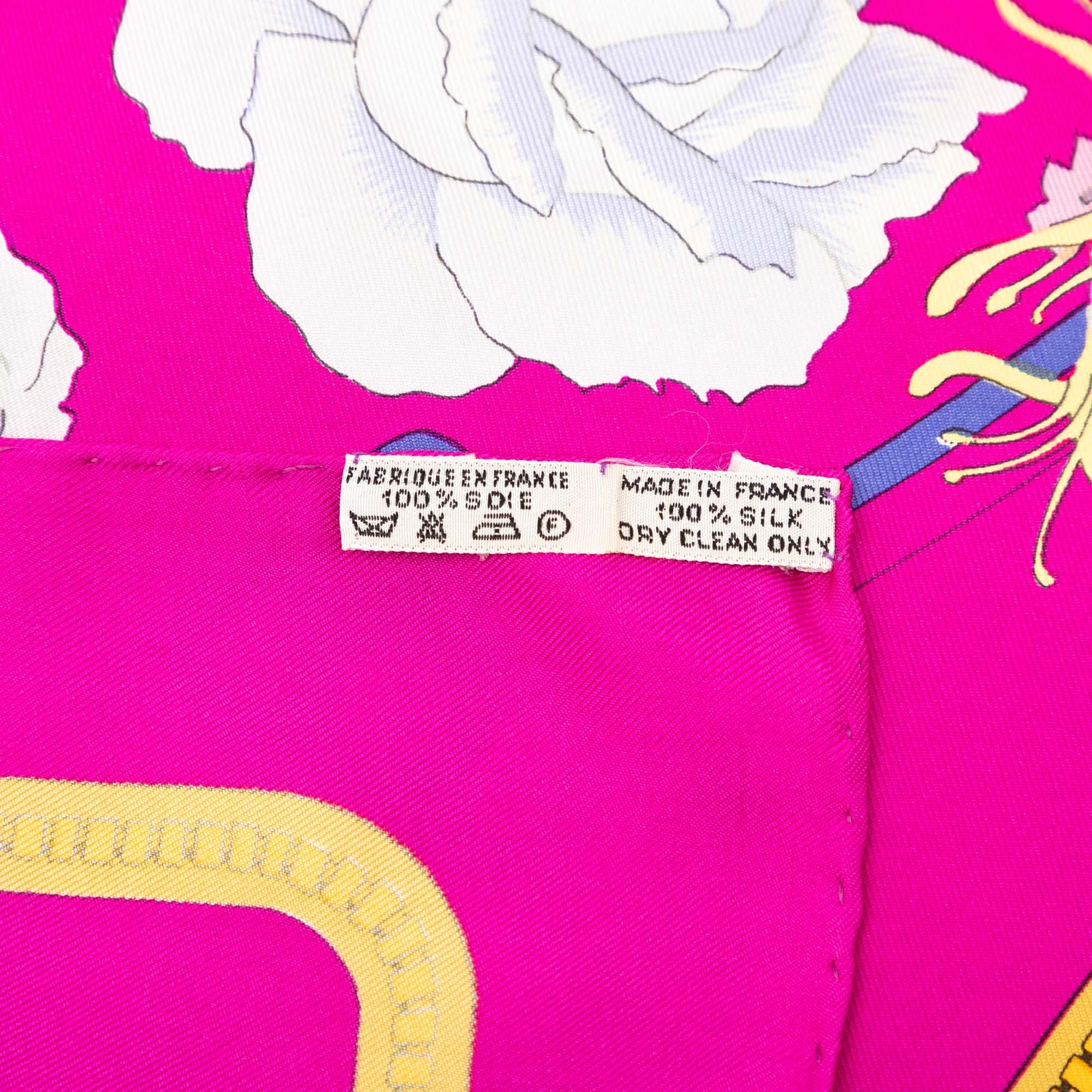 Hermès Fleurs et Raisins Silk Scarf 90