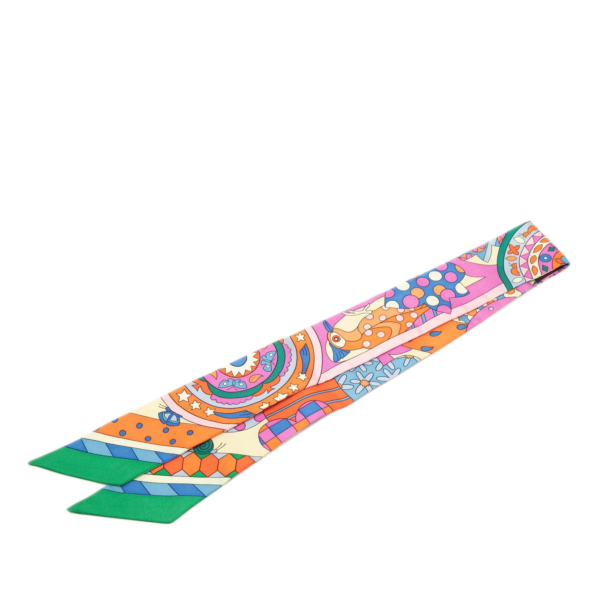 Hermès Les Murmures De La Foret Silk Twilly Scarf