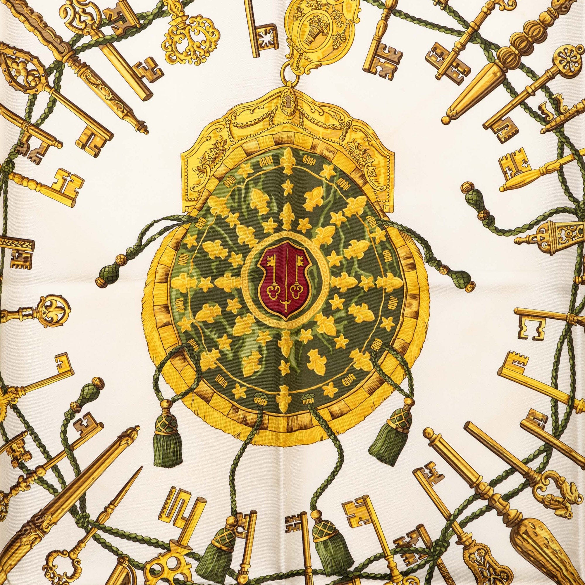 Hermès Les Cles Silk Scarf 90