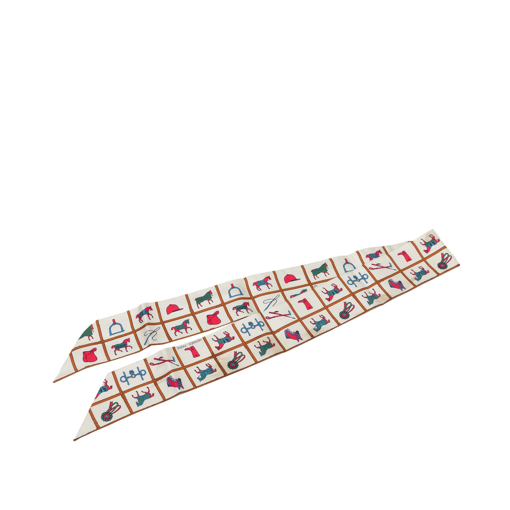 Hermès Couvertures et Tenues de Jour Silk Twilly Scarf