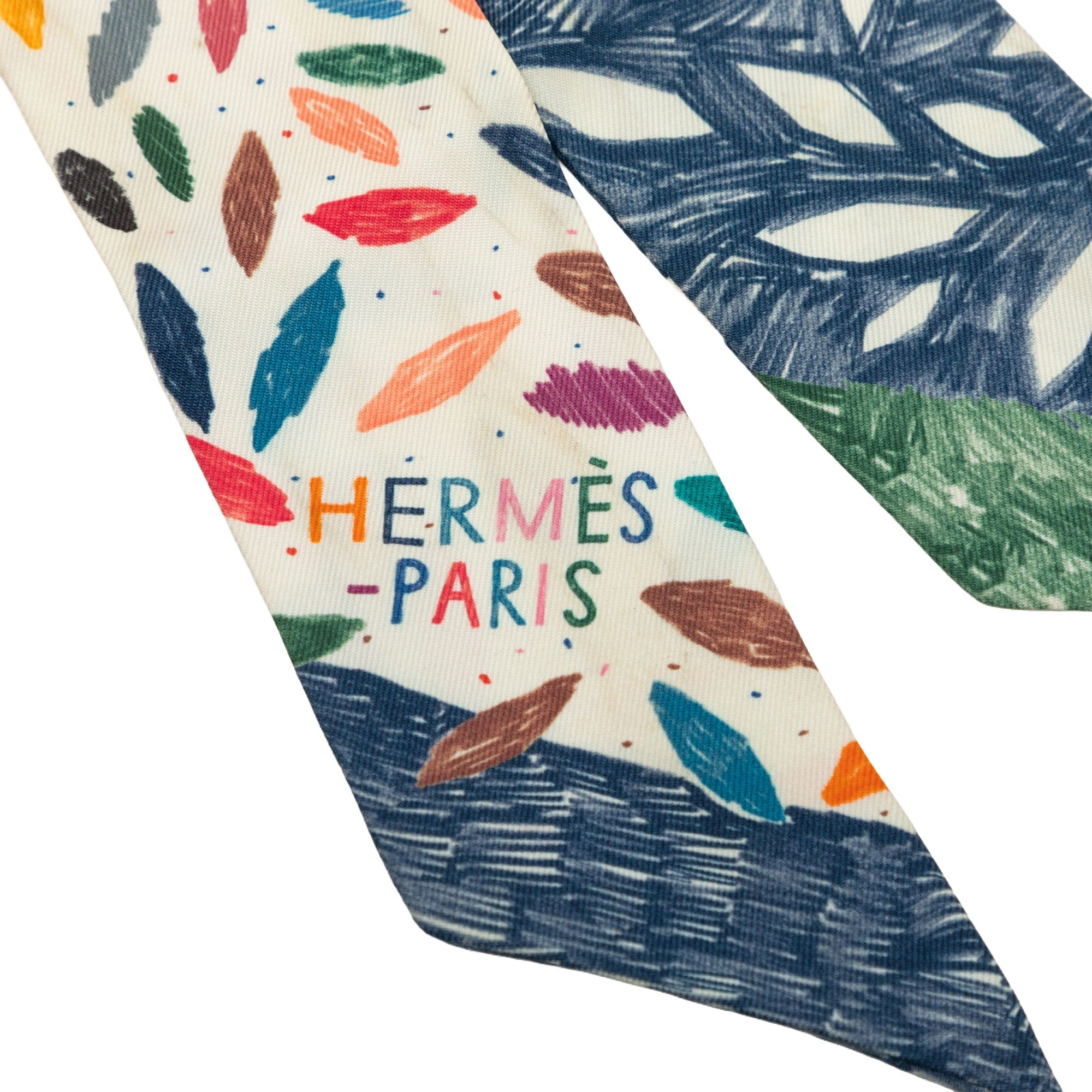 Hermès Chacun Fait Son Nid Silk Twilly Scarf
