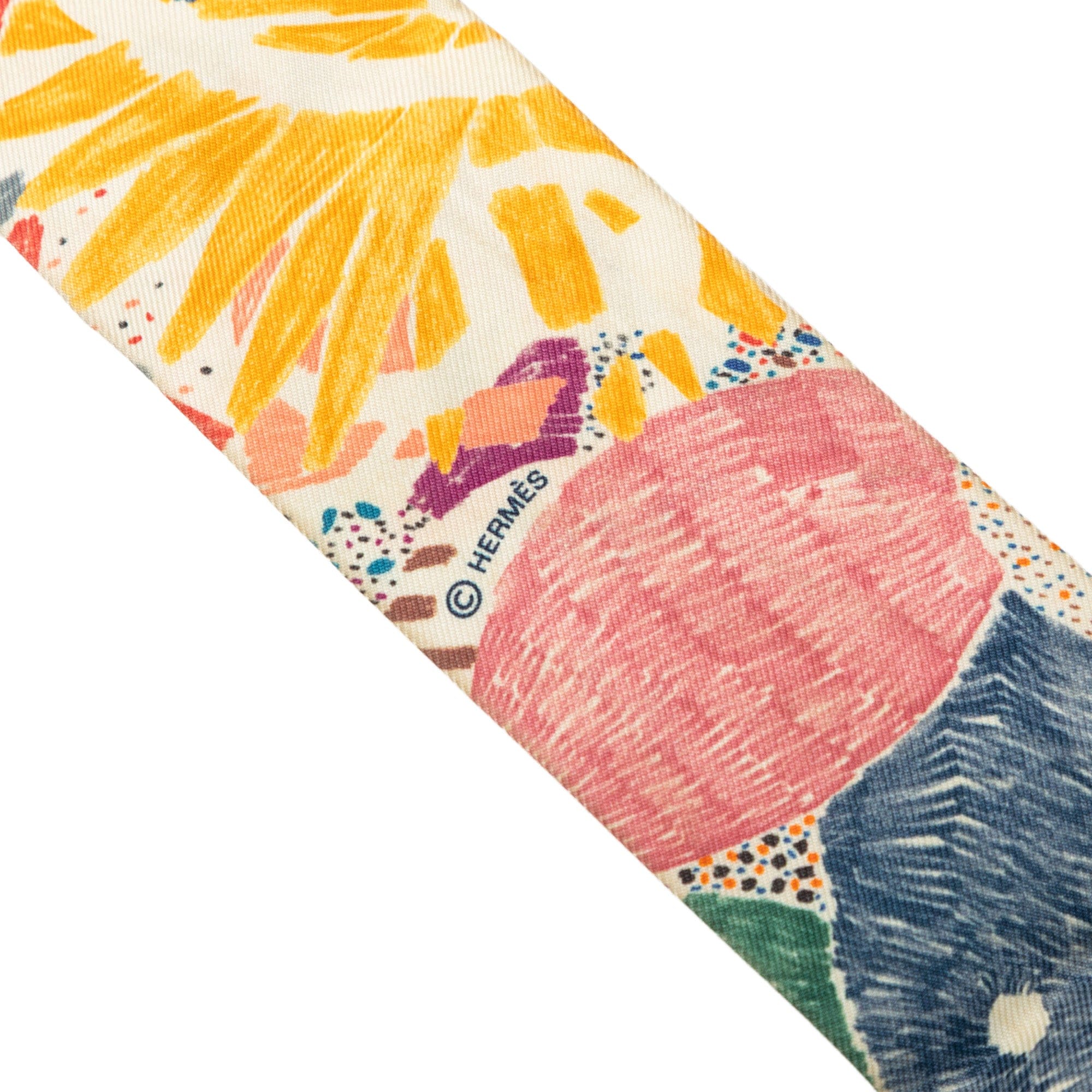 Hermès Chacun Fait Son Nid Silk Twilly Scarf