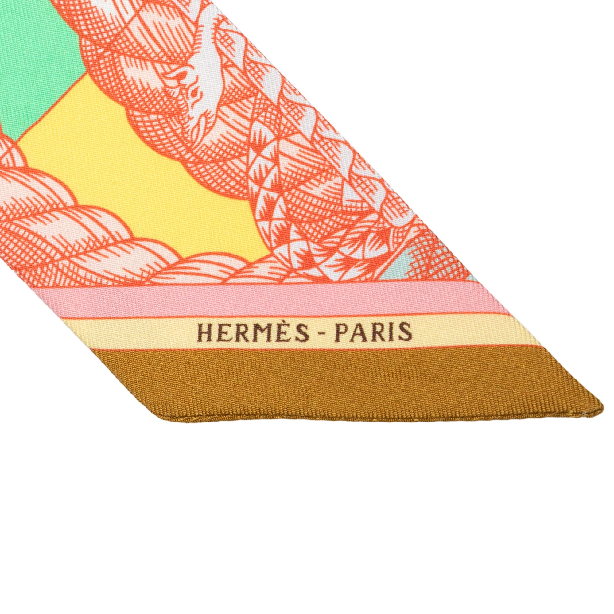 Hermès Cavalleria d Etriers Silk Twilly Scarf