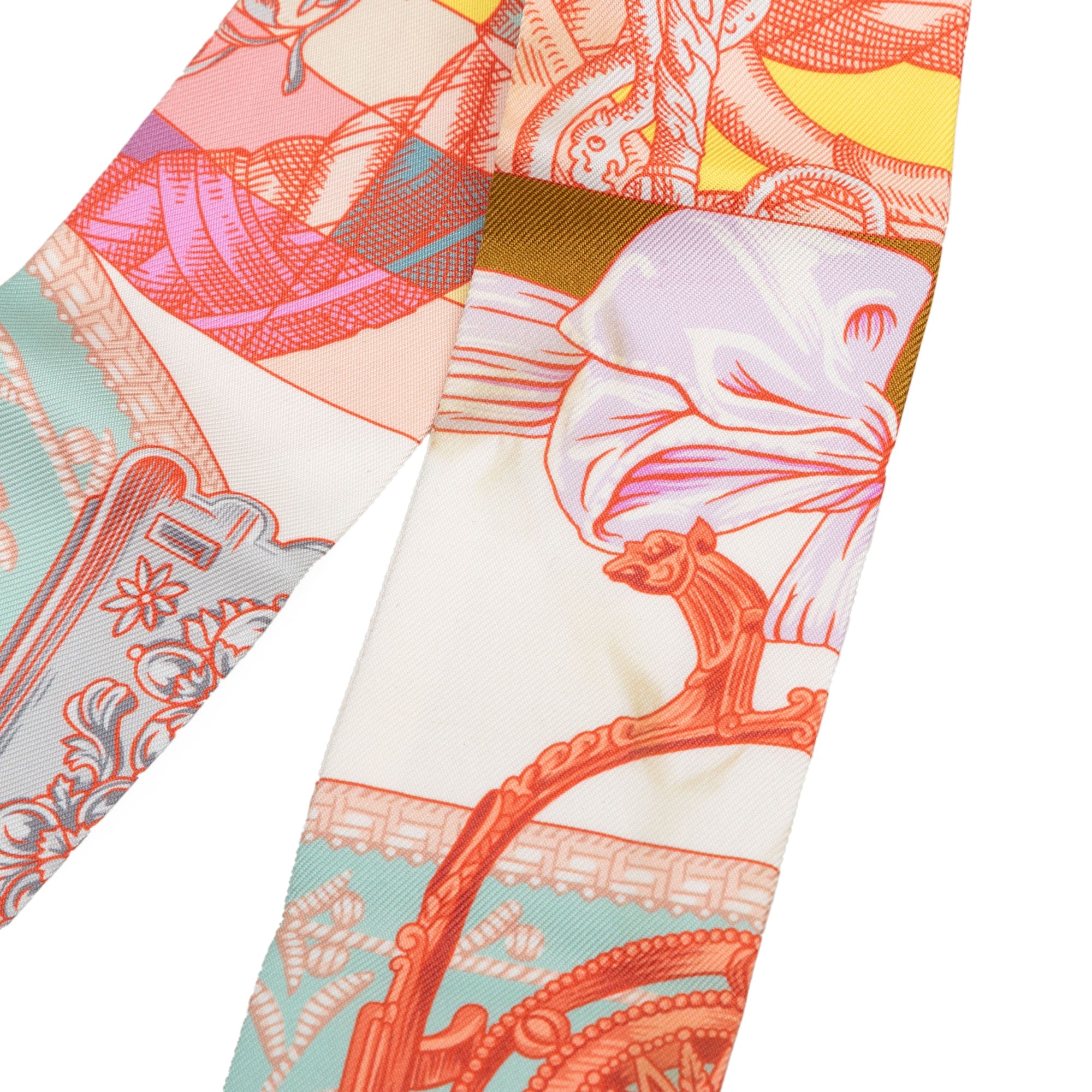 Hermès Cavalleria d Etriers Silk Twilly Scarf