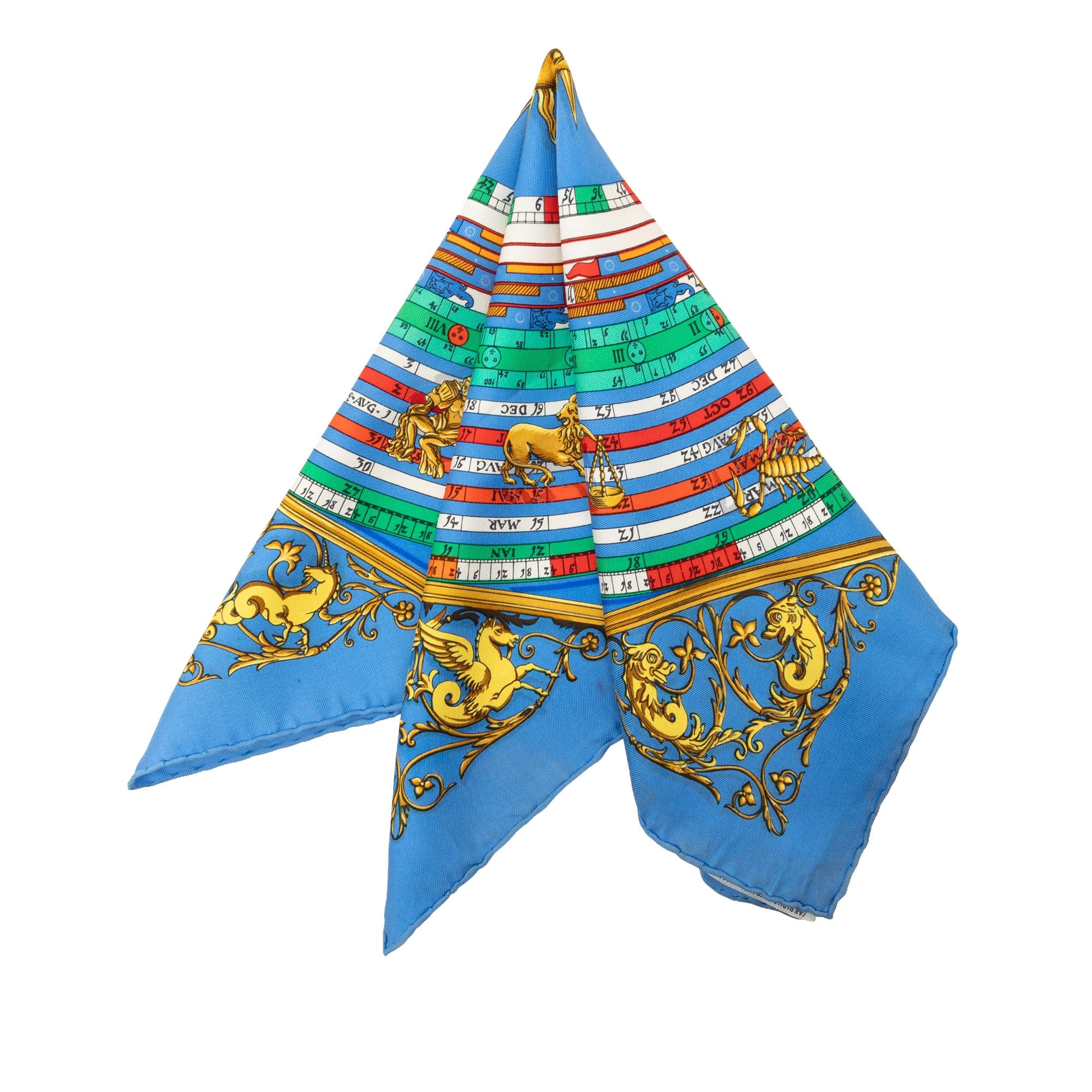 Hermès Astrologie Dies et Hore Silk Handkerchief