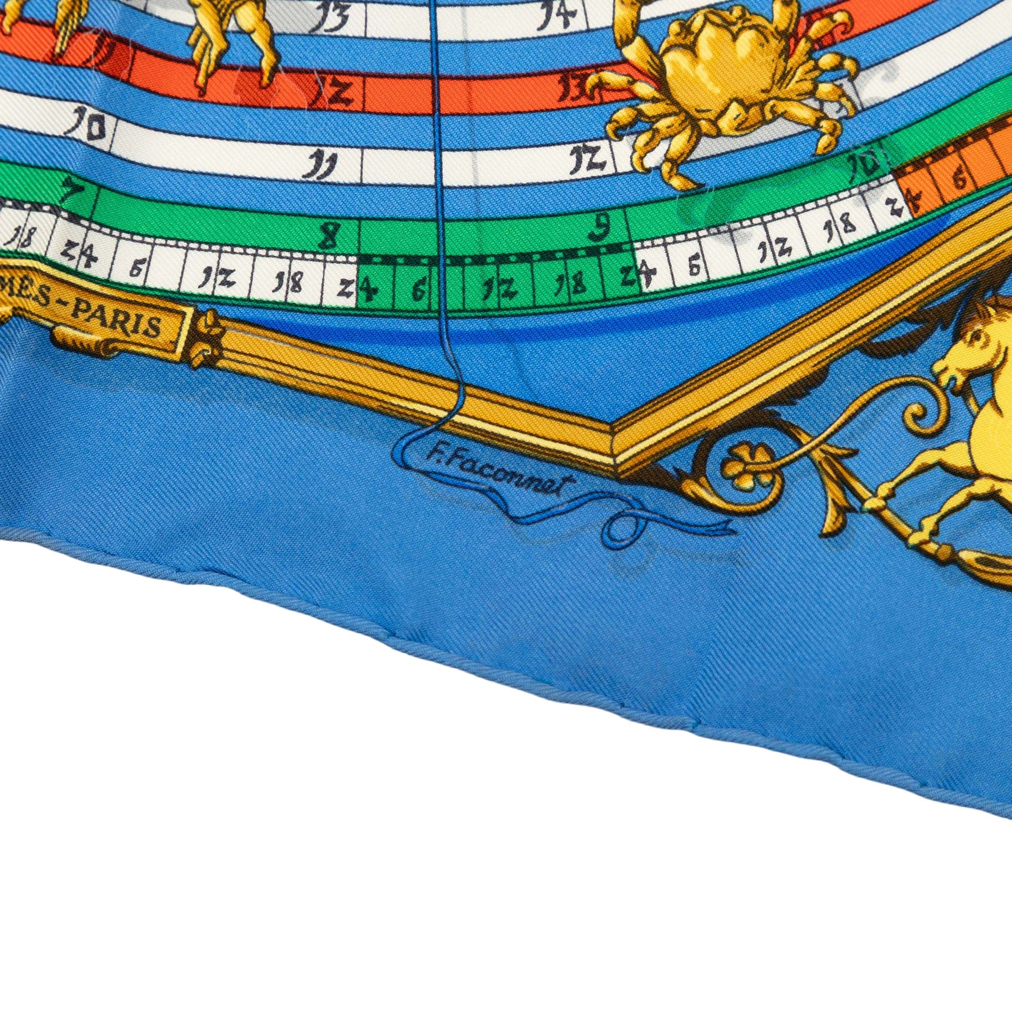 Hermès Astrologie Dies et Hore Silk Handkerchief