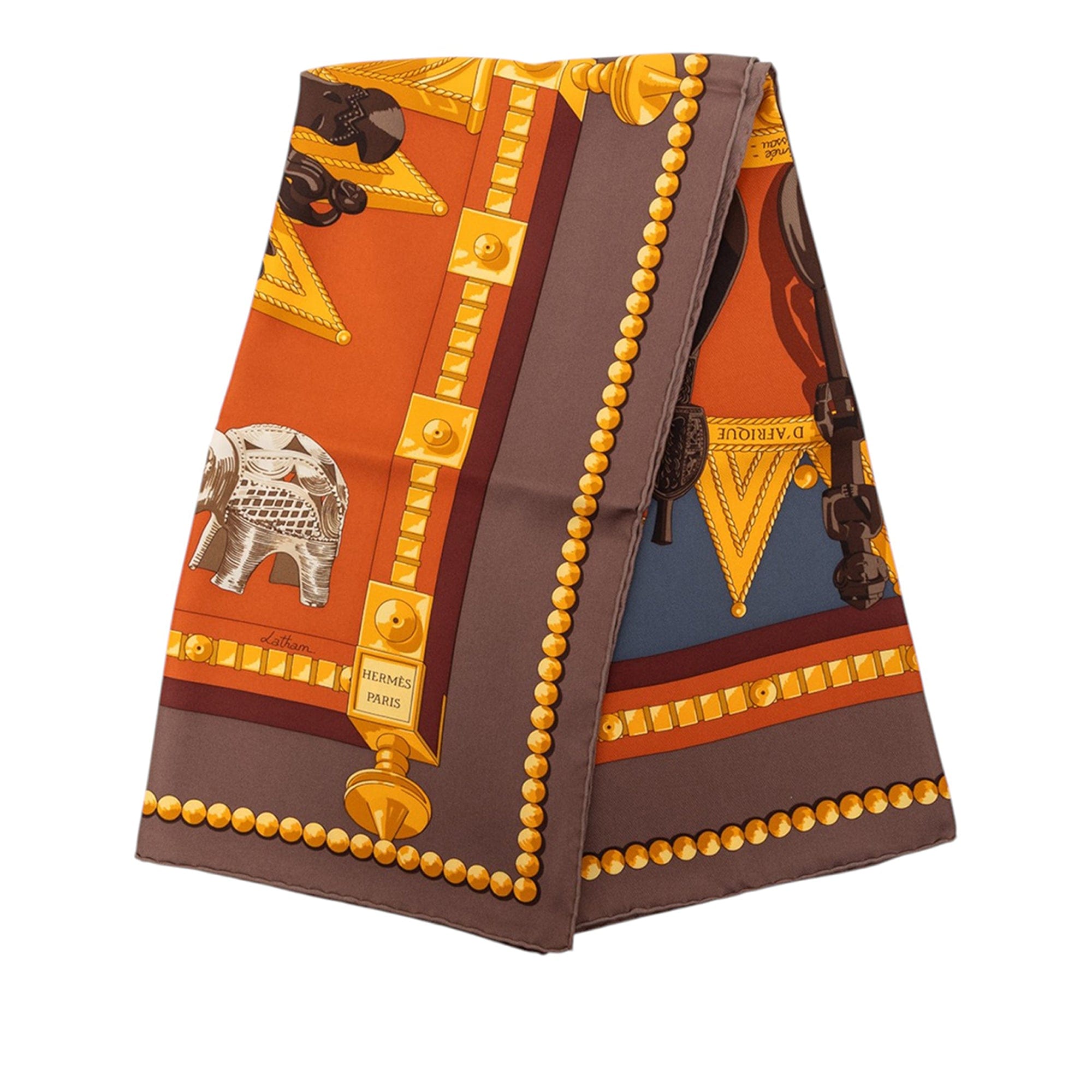 Hermès Cuillers d Afrique Silk Scarf 90