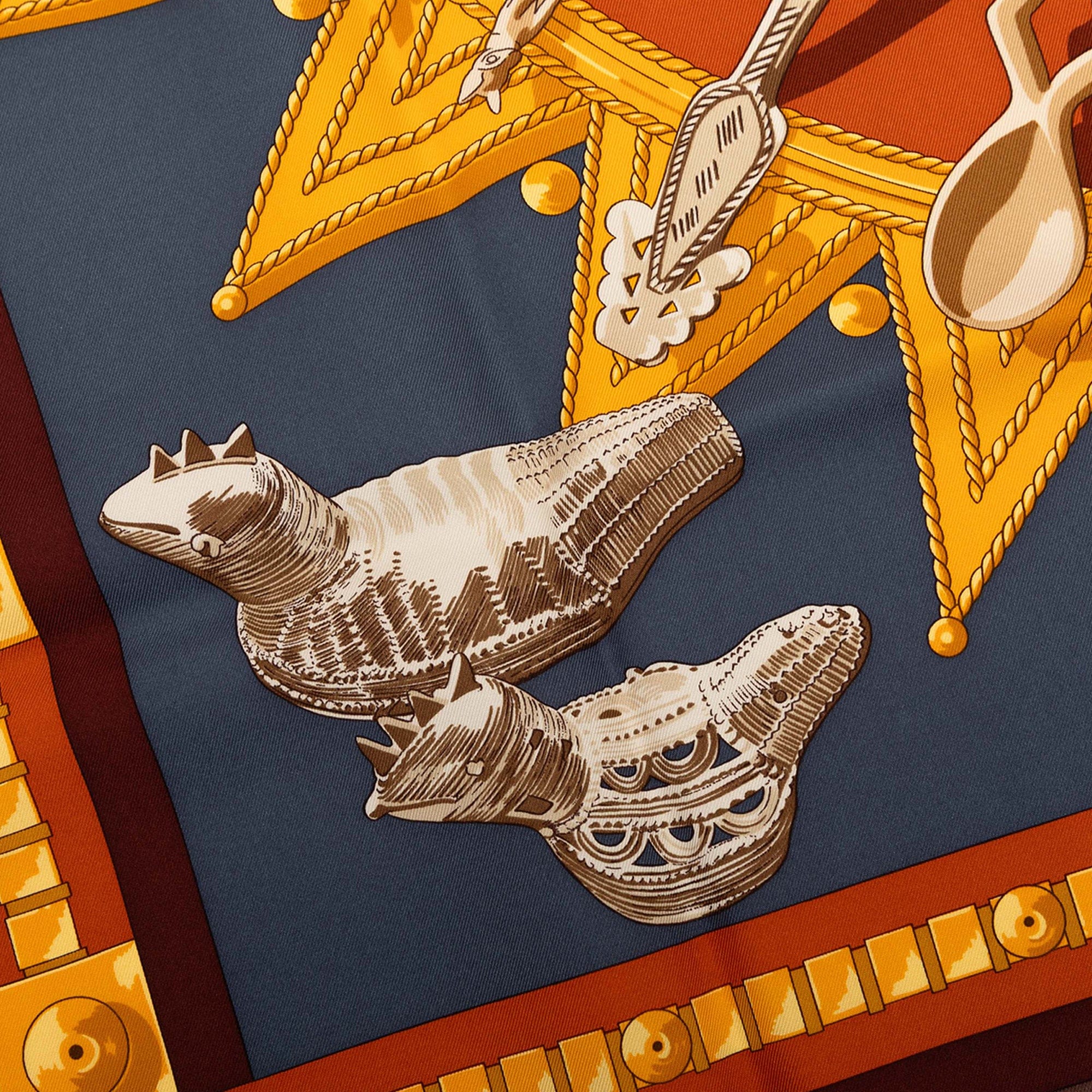 Hermès Cuillers d Afrique Silk Scarf 90