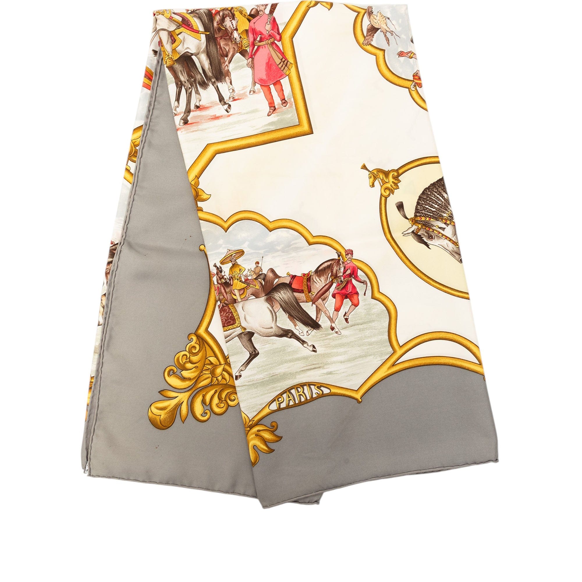 Hermès Les Chevaux des Moghols Silk Scarf 90