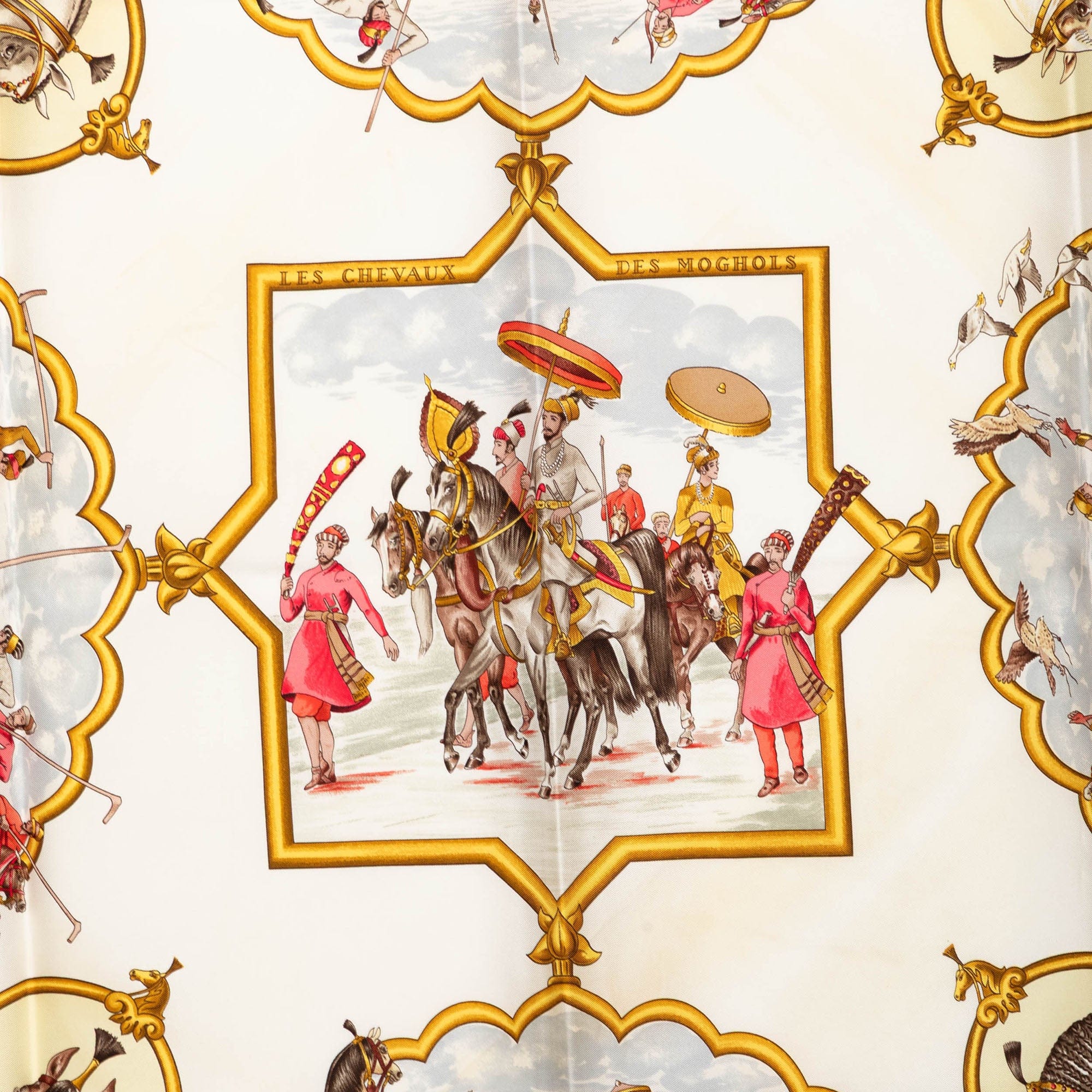 Hermès Les Chevaux des Moghols Silk Scarf 90
