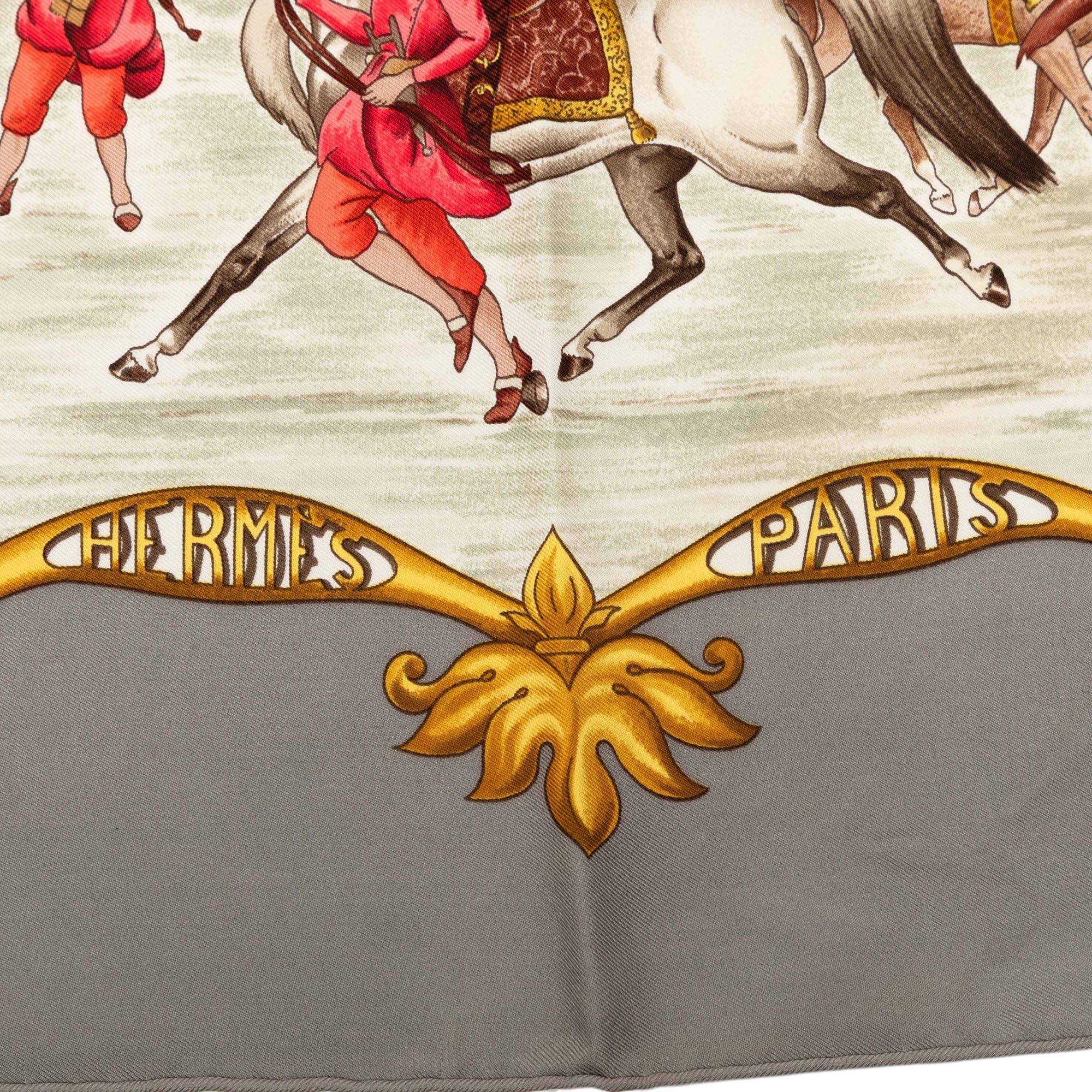 Hermès Les Chevaux des Moghols Silk Scarf 90