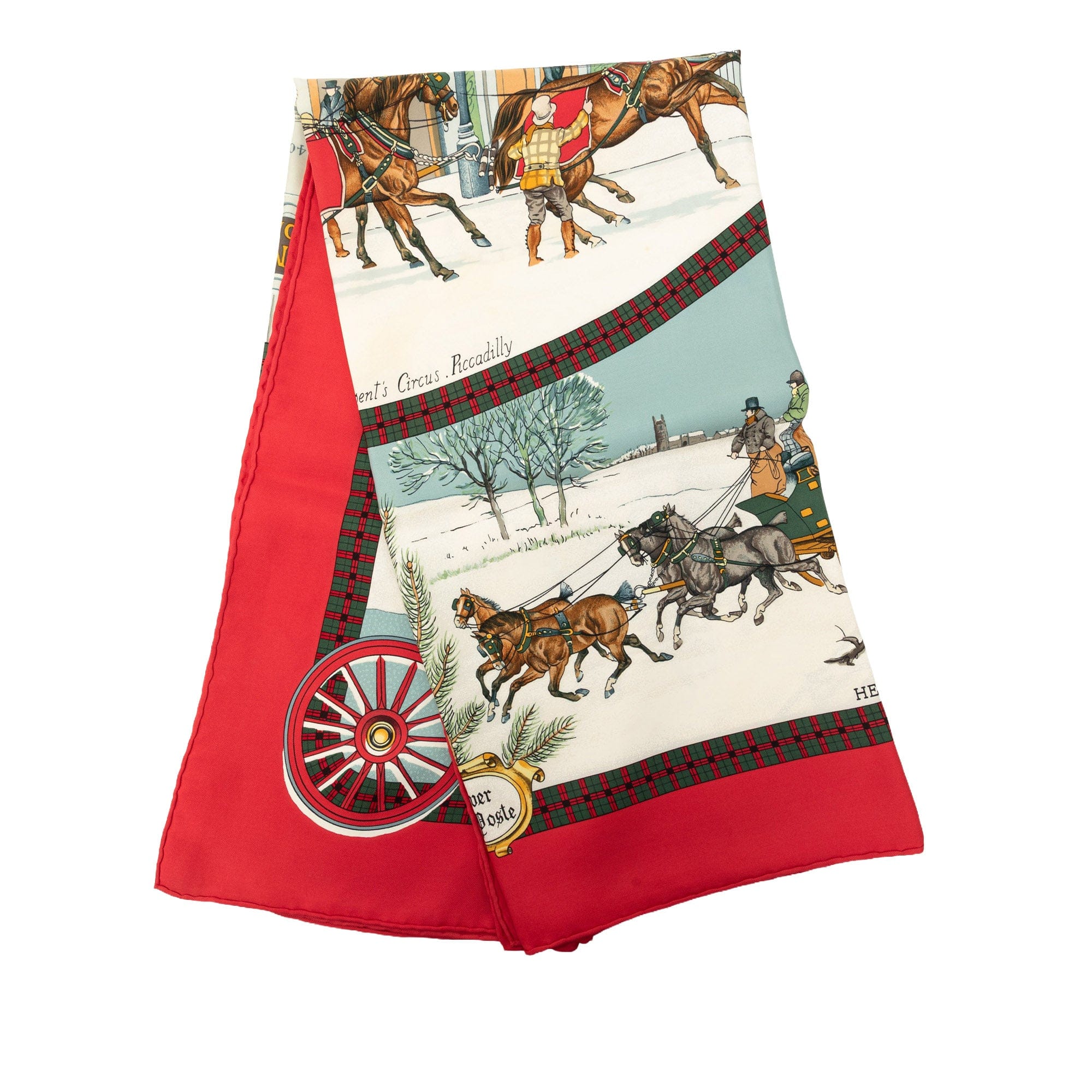 Hermès L Hiver En Poste Silk Scarf 90