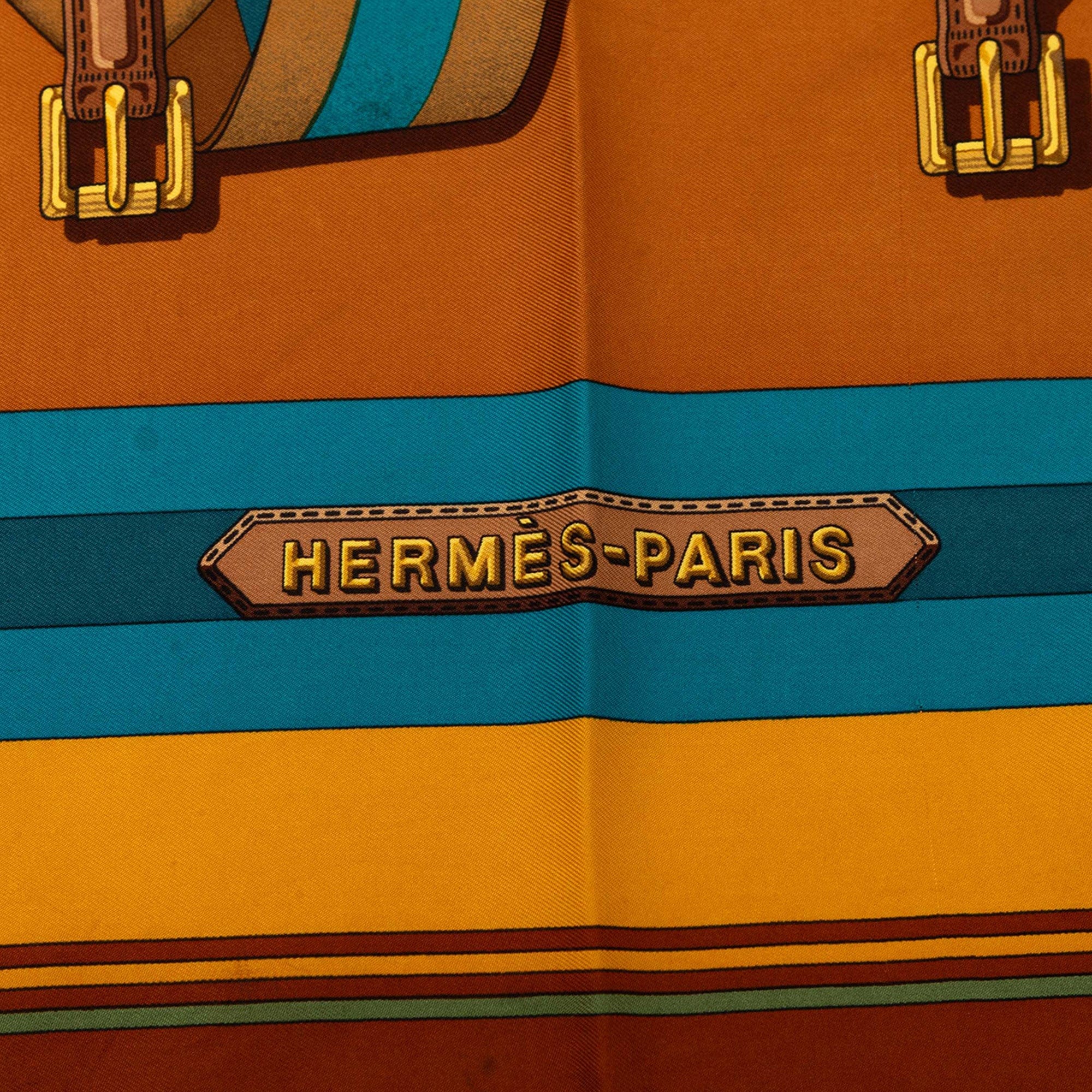 Hermès Les Sangles Silk Scarf 90
