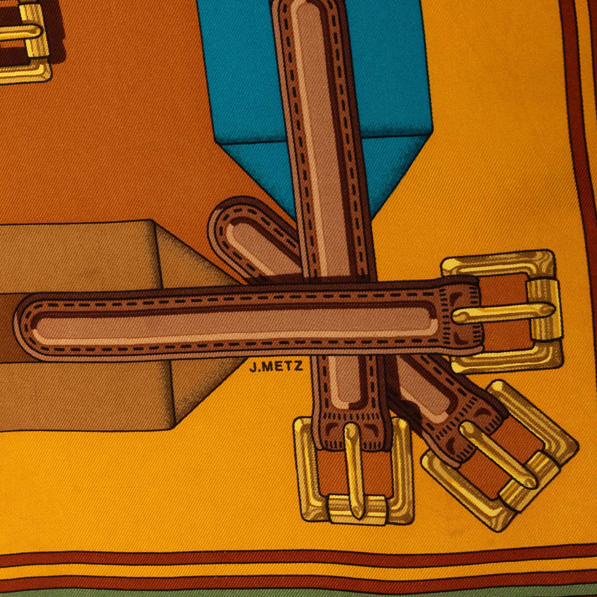 Hermès Les Sangles Silk Scarf 90