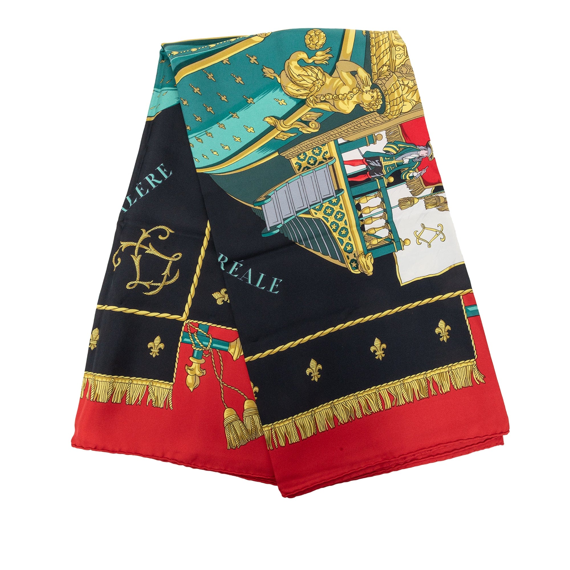 Hermès Vue Du Carrosse De La Galere La Reale Silk Scarf 90