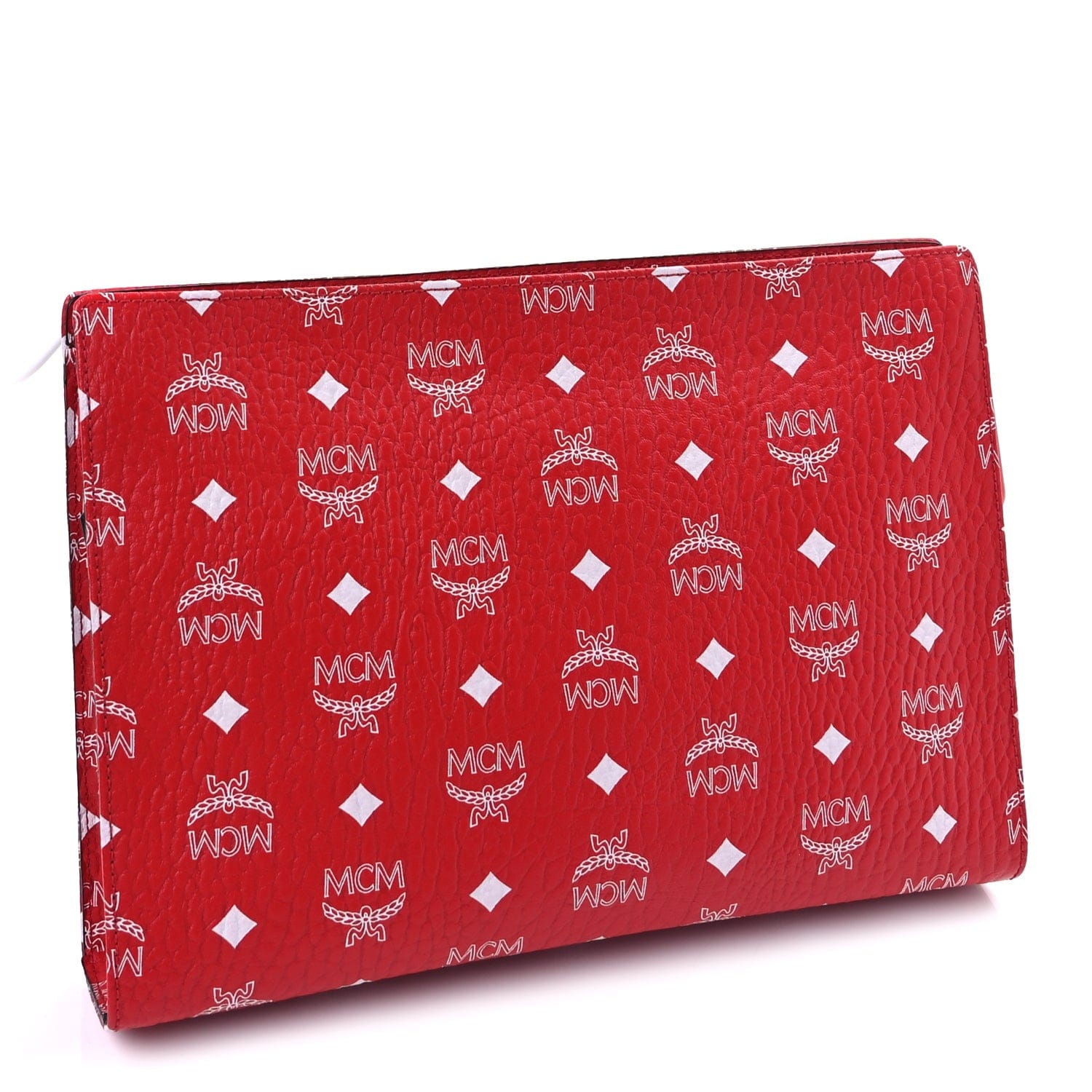 MCM Visetos Medium Zip Pouch Red