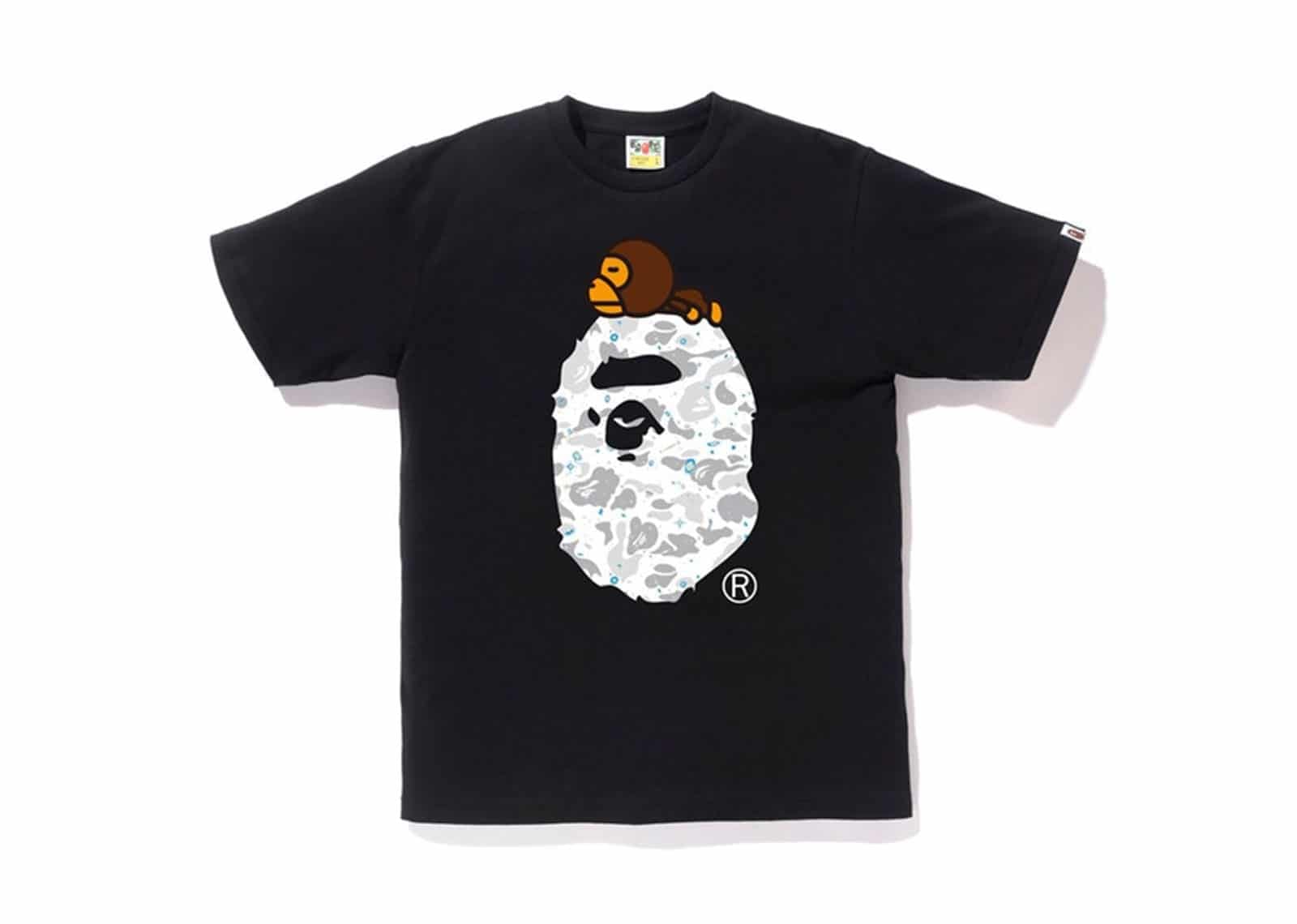 Bape Space Camo Milo On Big Ape T-Shirt Black