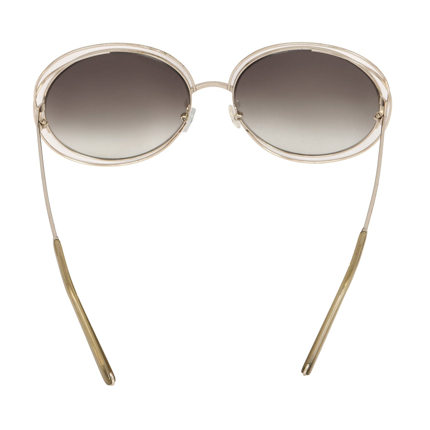 CHLOE CARLINA OVERSIZED ROUND METALLIC FRAM SUNGLASSES