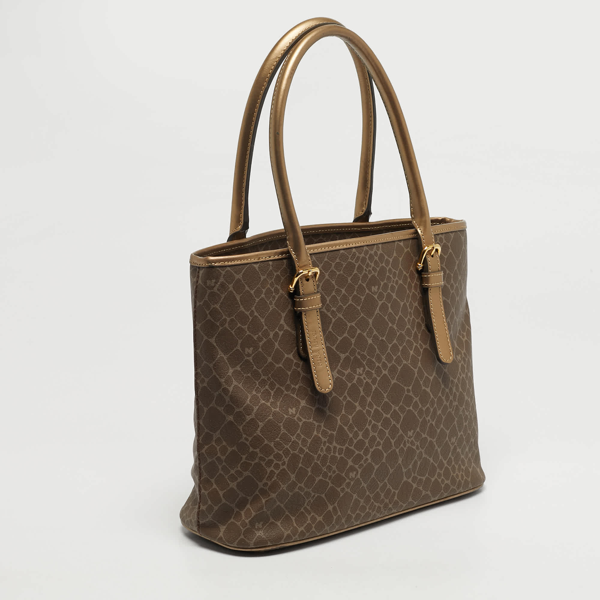 Nina Ricci Printed Brown/bronze Leather Tote