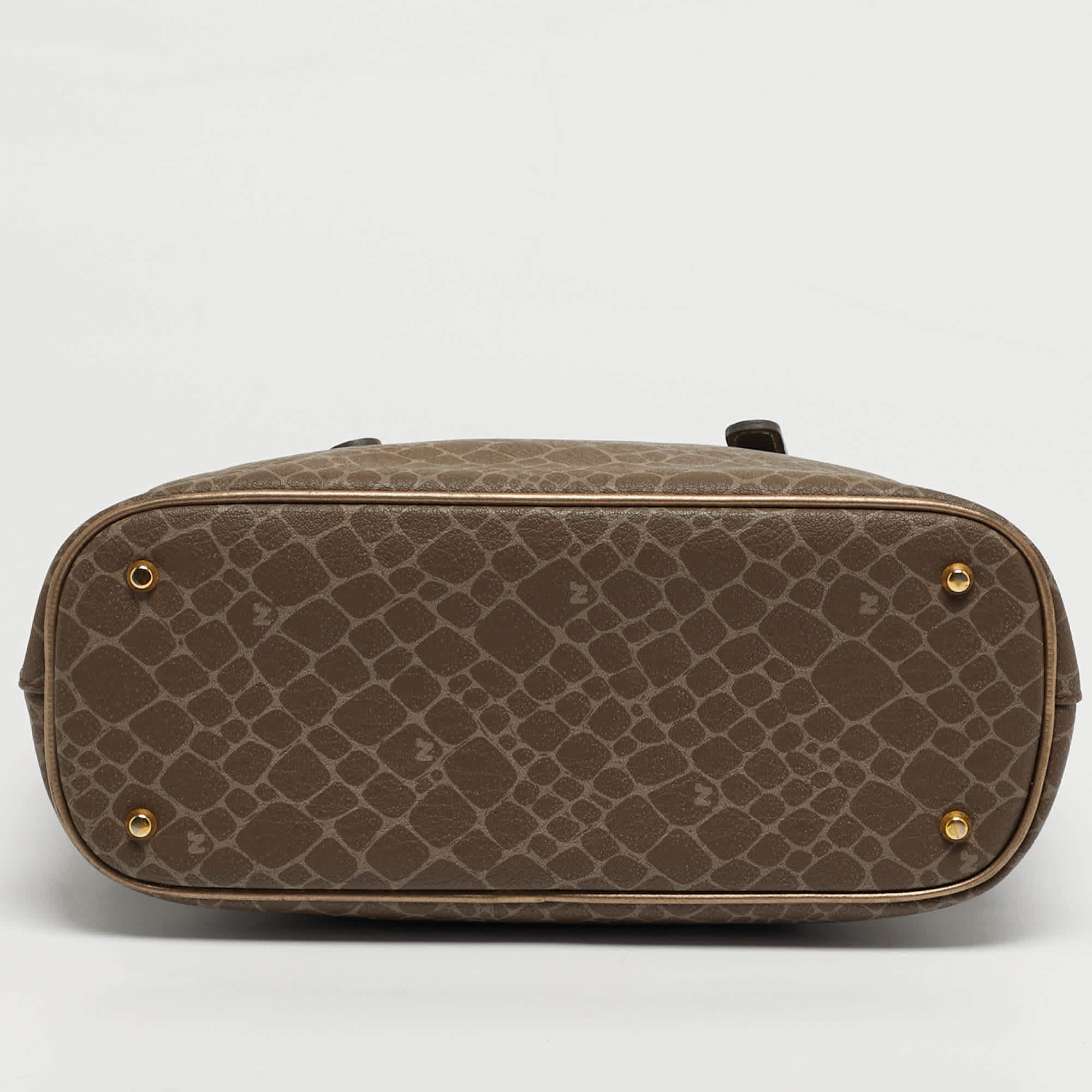 Nina Ricci Printed Brown/bronze Leather Tote
