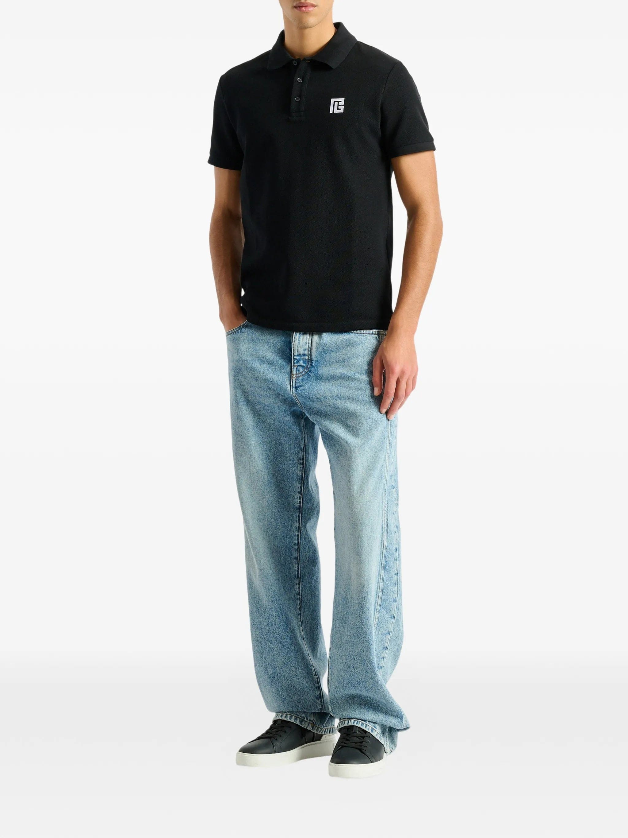 Balmain loose - fit jeans in light blue denim