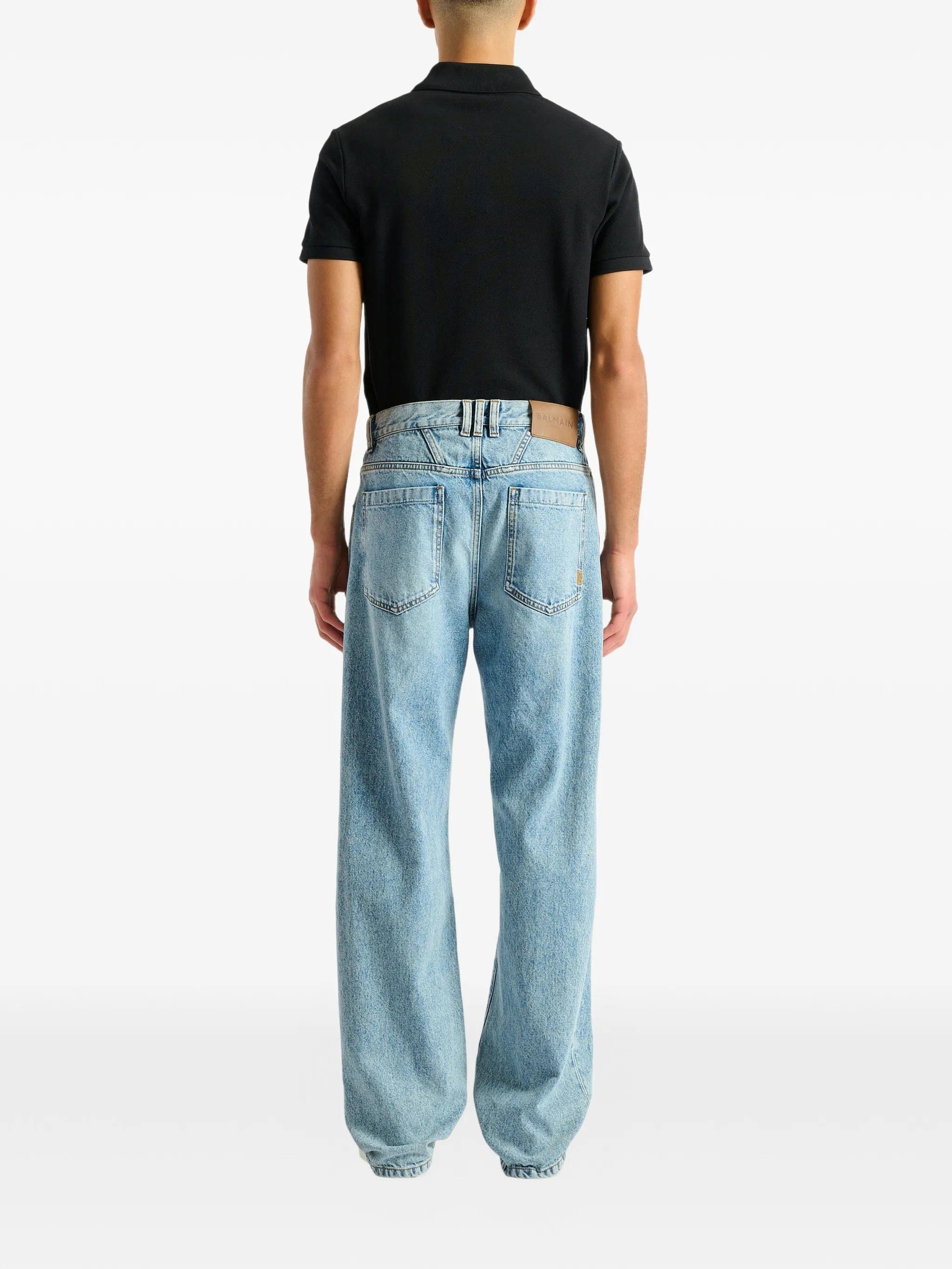 Balmain loose - fit jeans in light blue denim
