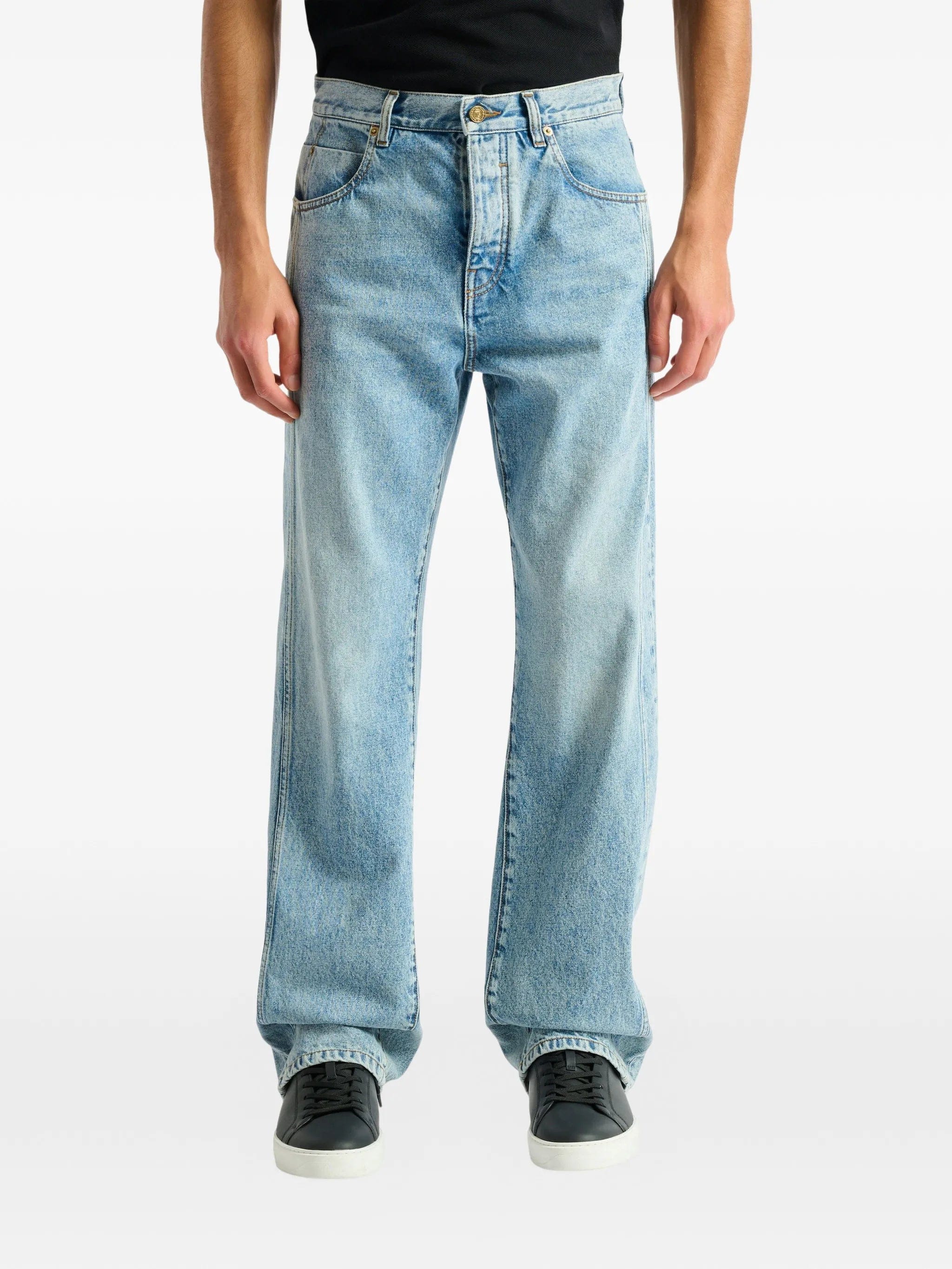 Balmain loose - fit jeans in light blue denim