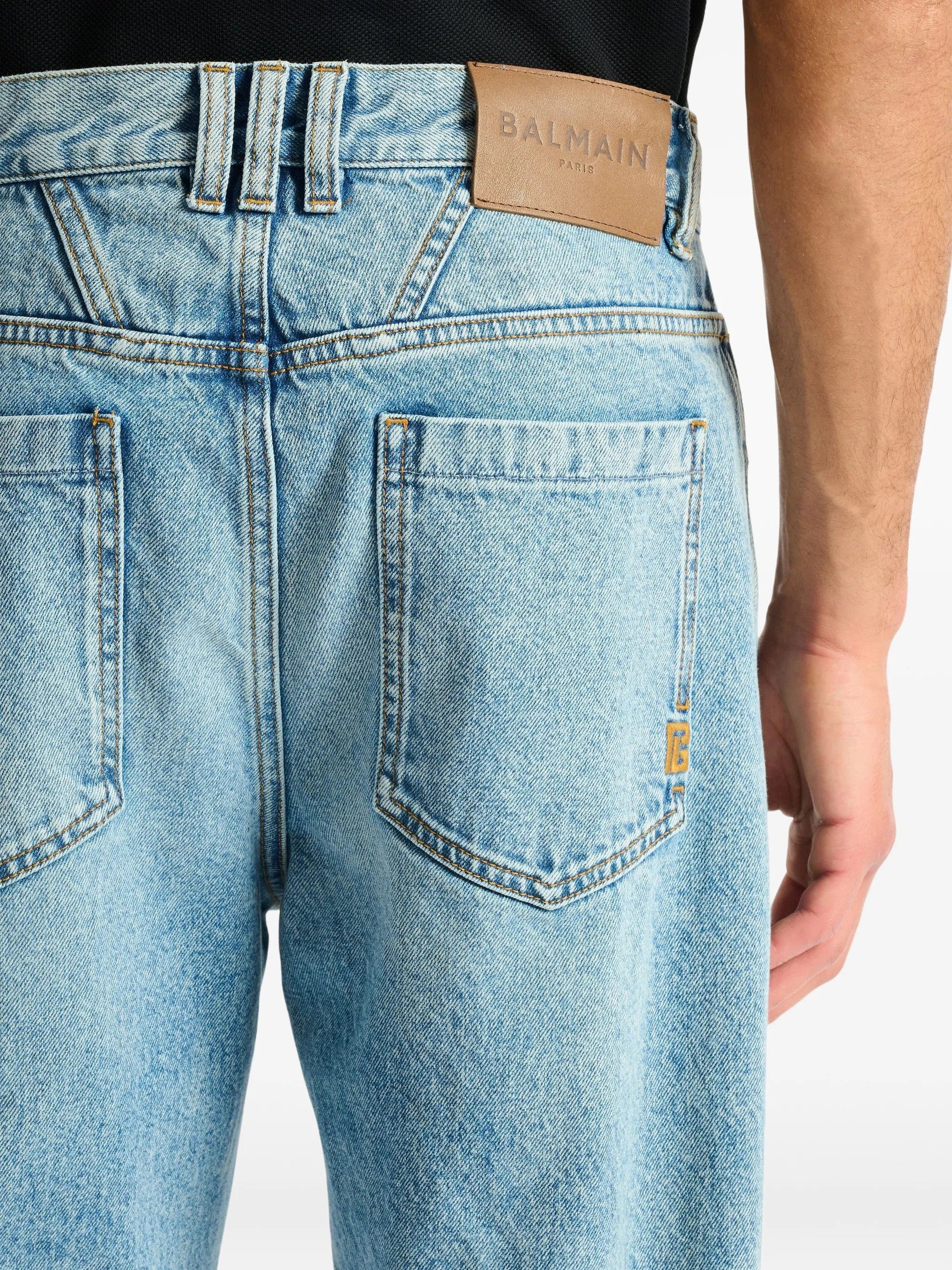 Balmain loose - fit jeans in light blue denim