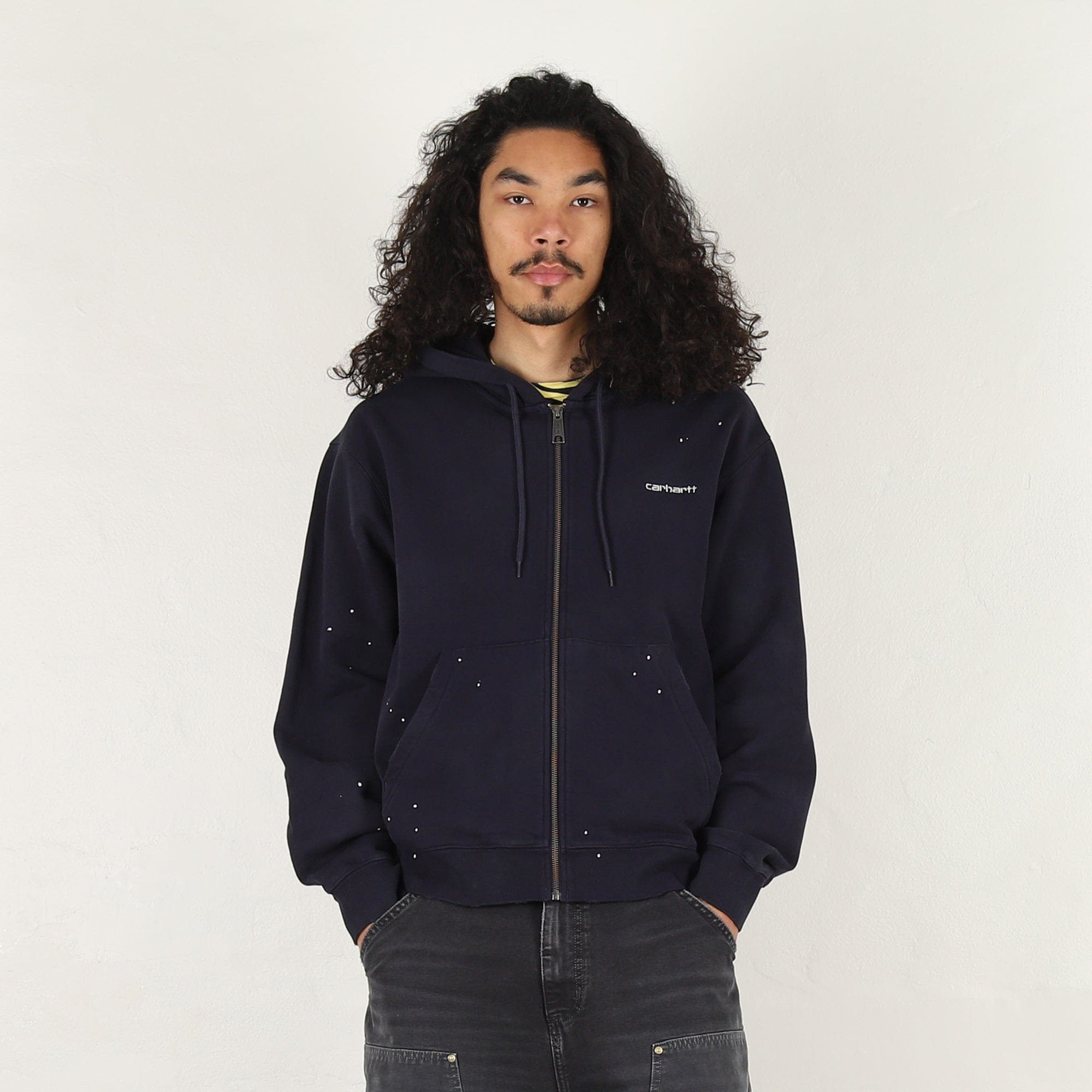 Carhartt Wip Hooded Painter Jacket - Dark Navy destroy wash