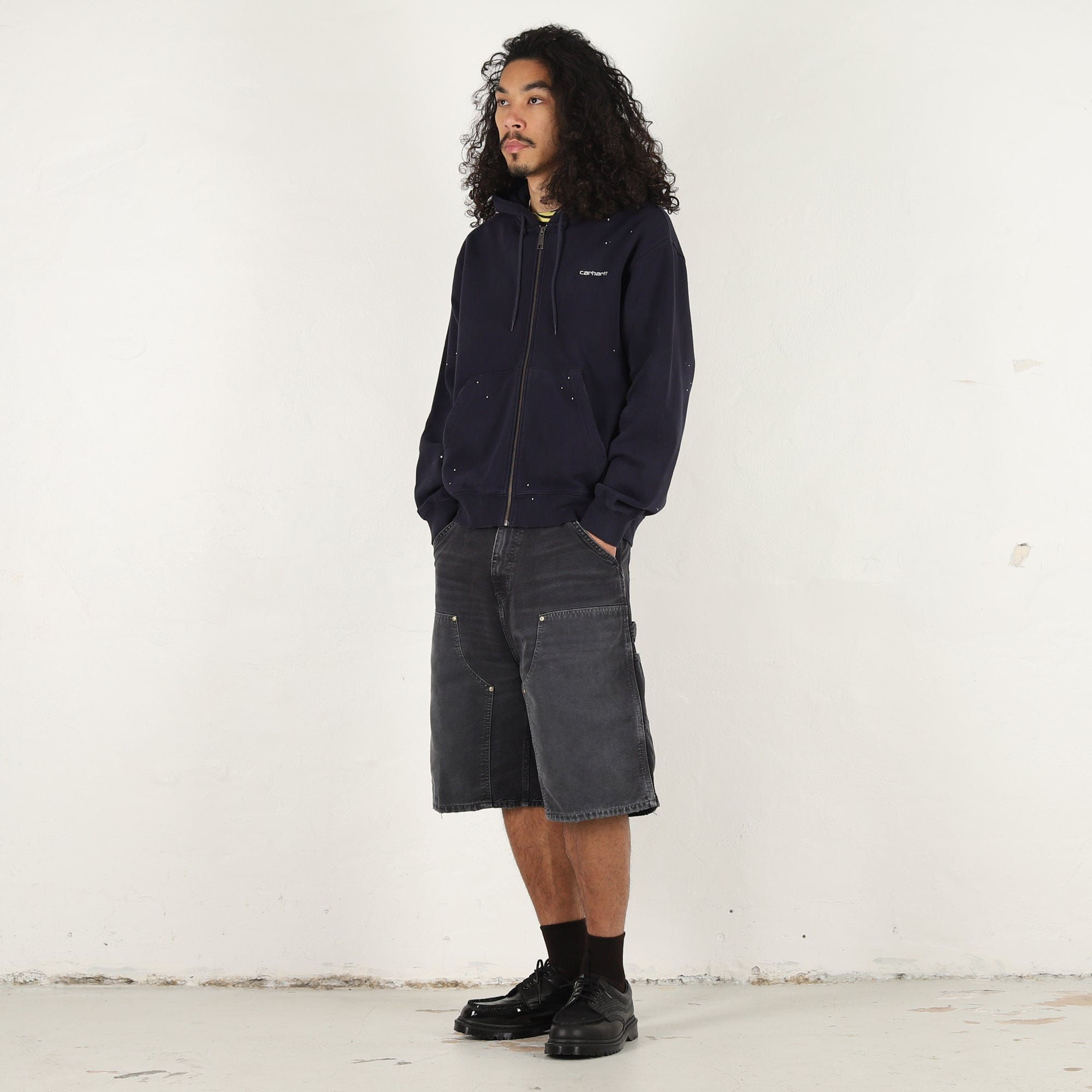 Carhartt Wip Hooded Painter Jacket - Dark Navy destroy wash