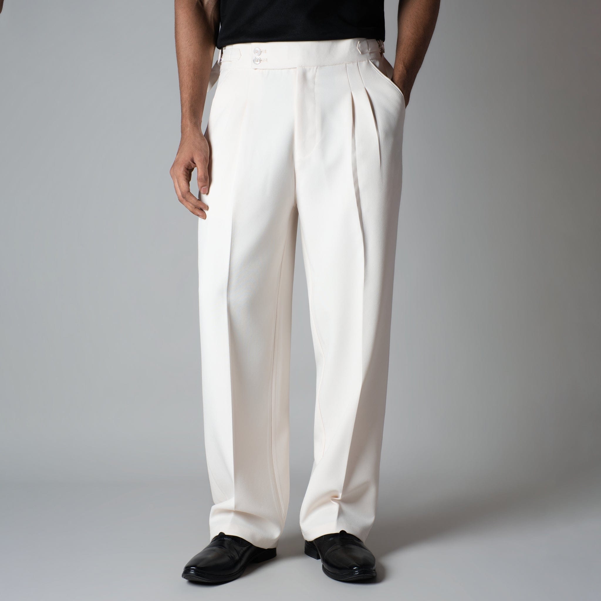 OFF - WHITE DOUBLE PLEAT STRAIGHT FIT TROUSER