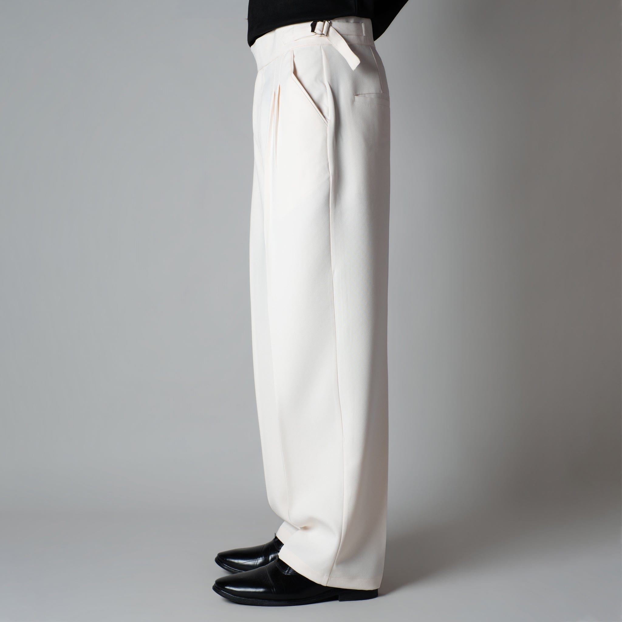 OFF - WHITE DOUBLE PLEAT STRAIGHT FIT TROUSER