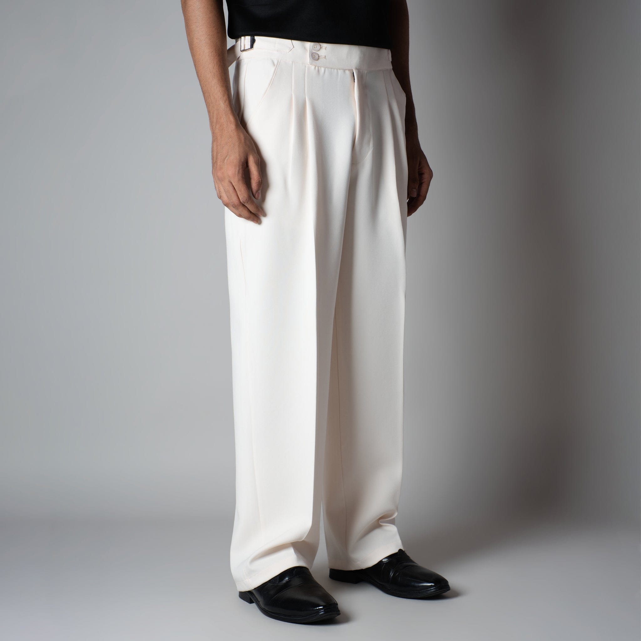 OFF - WHITE DOUBLE PLEAT STRAIGHT FIT TROUSER