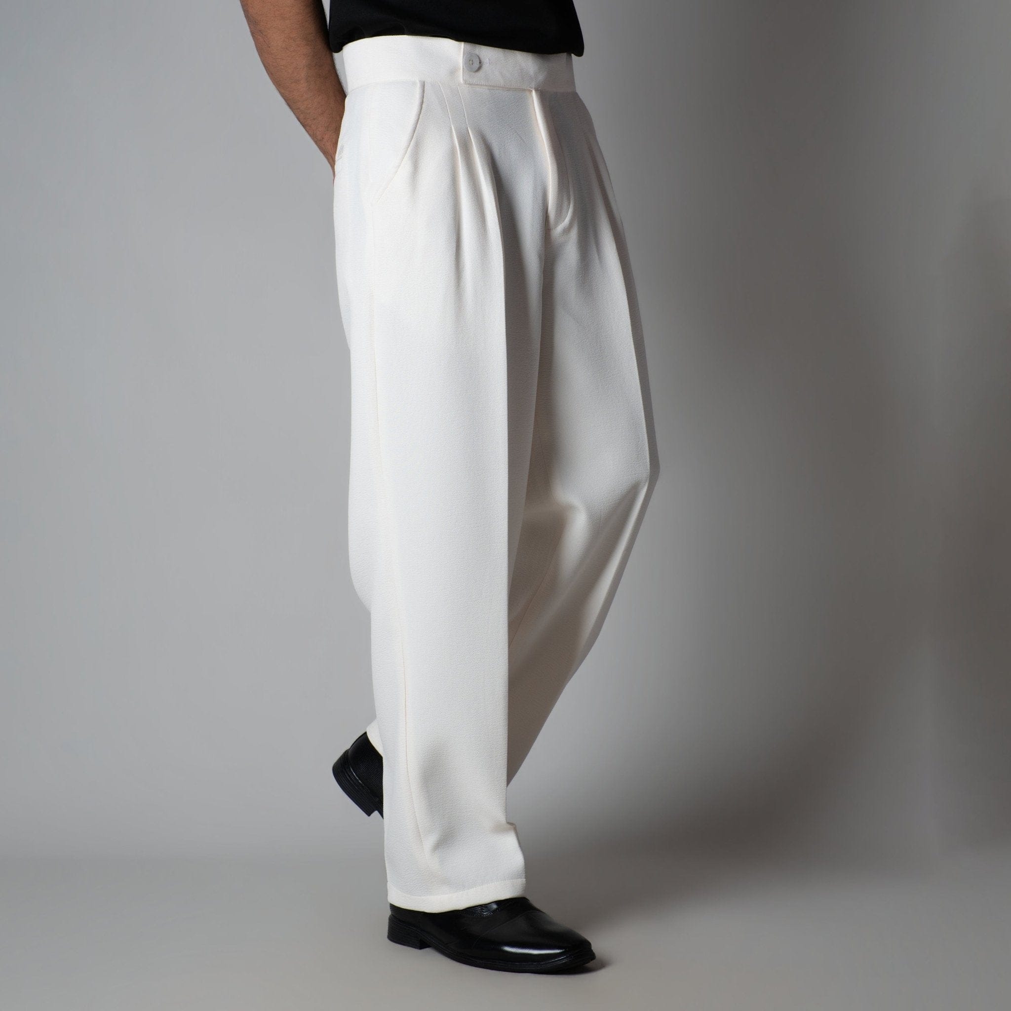 OFF - WHITE SINGLE BUTTON TROUSER