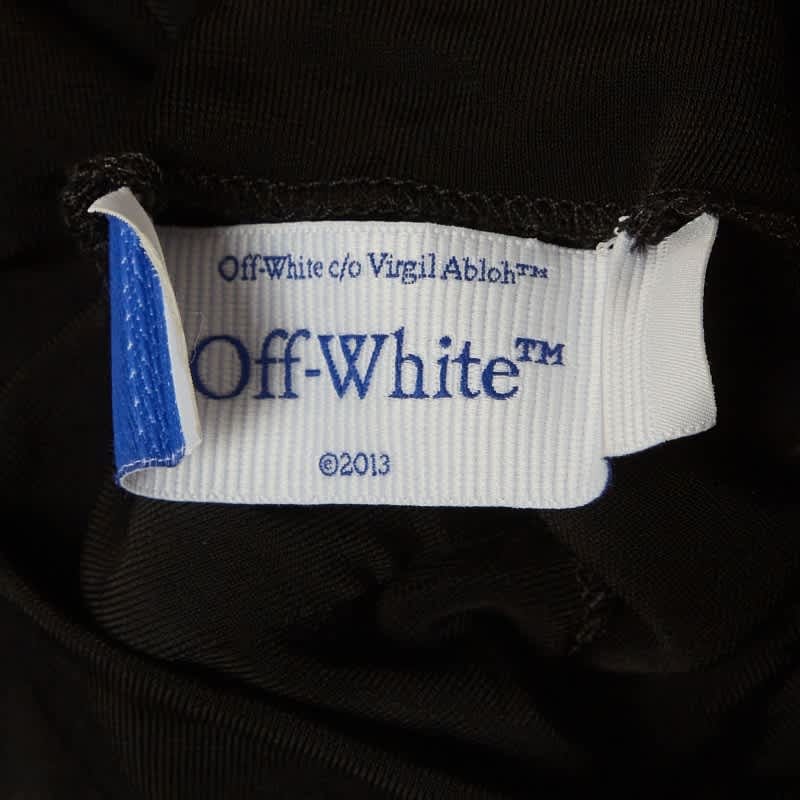 Off - White Black Logo Print Jersey Turtleneck Top
