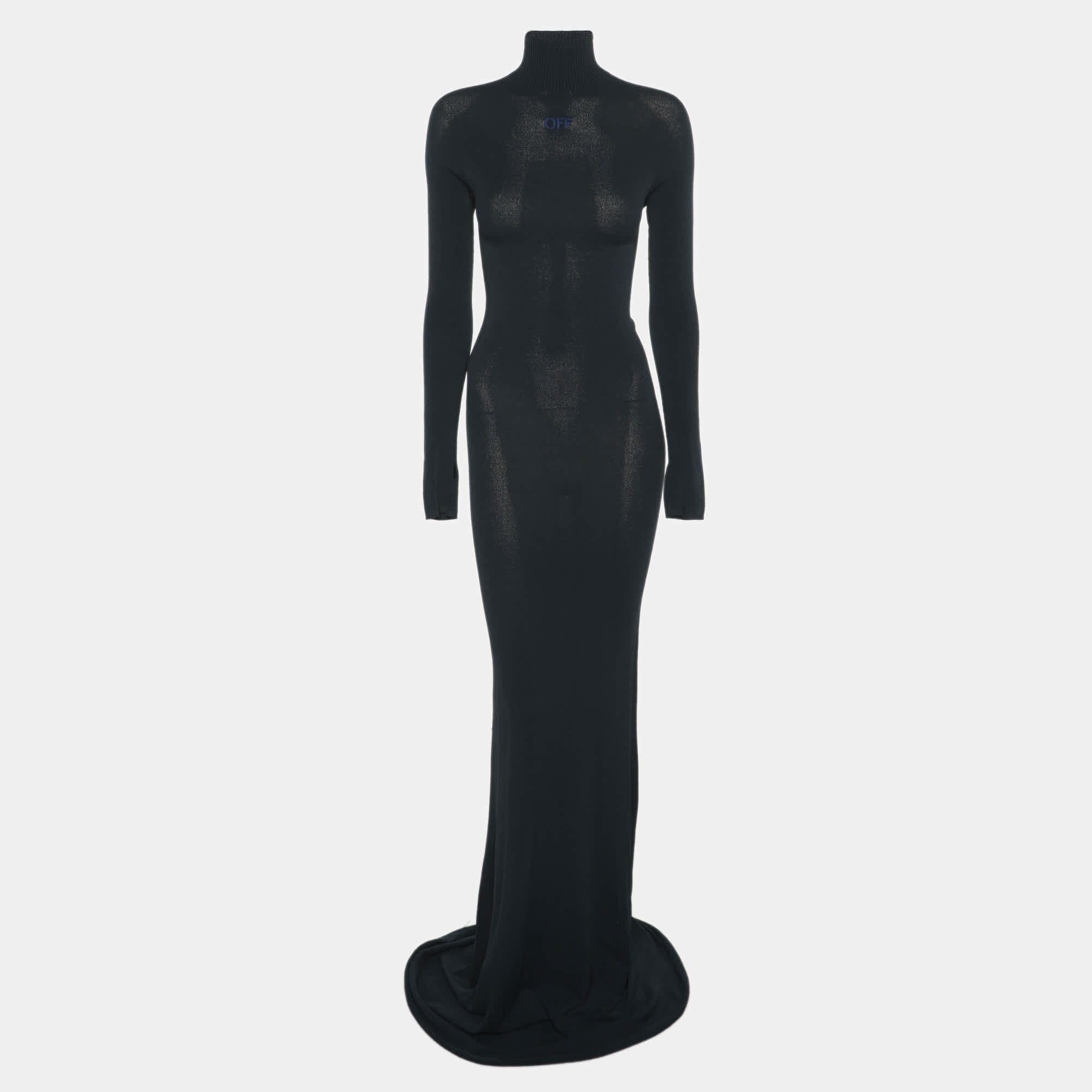 Off - White Blue Stretch Crepe Bodycon Dress