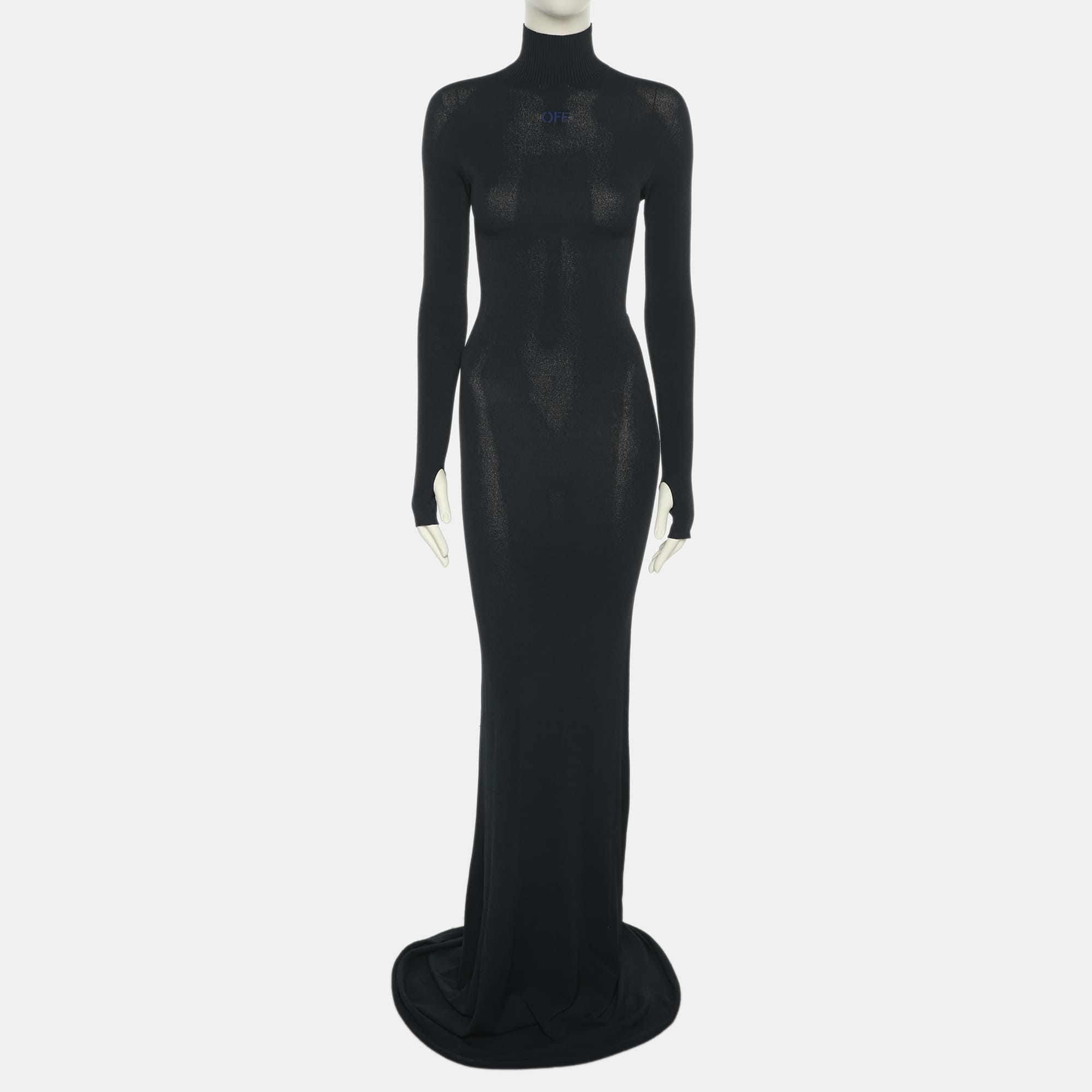 Off - White Blue Stretch Crepe Bodycon Dress