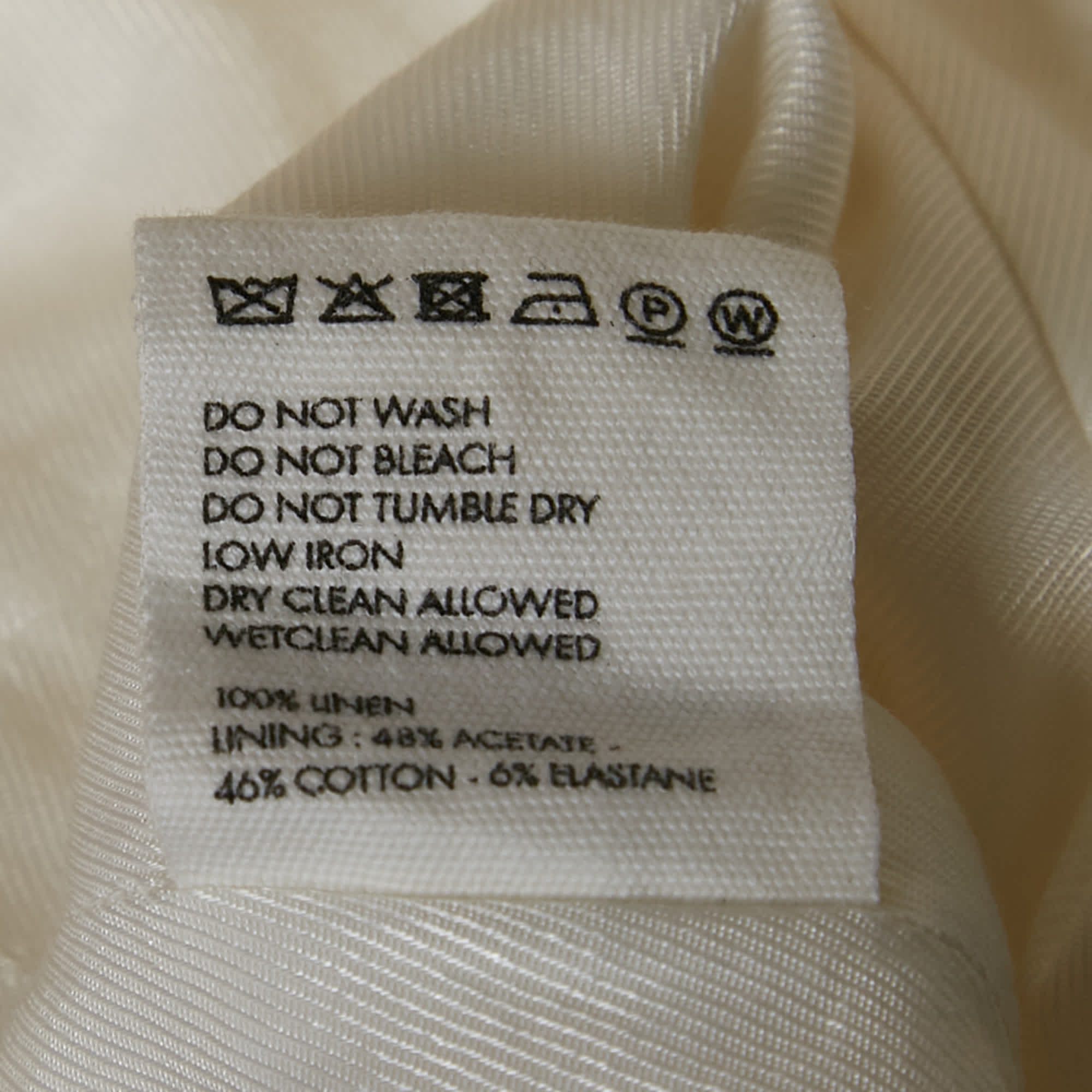 Off - White Linen Wide - Leg Cropped Pants