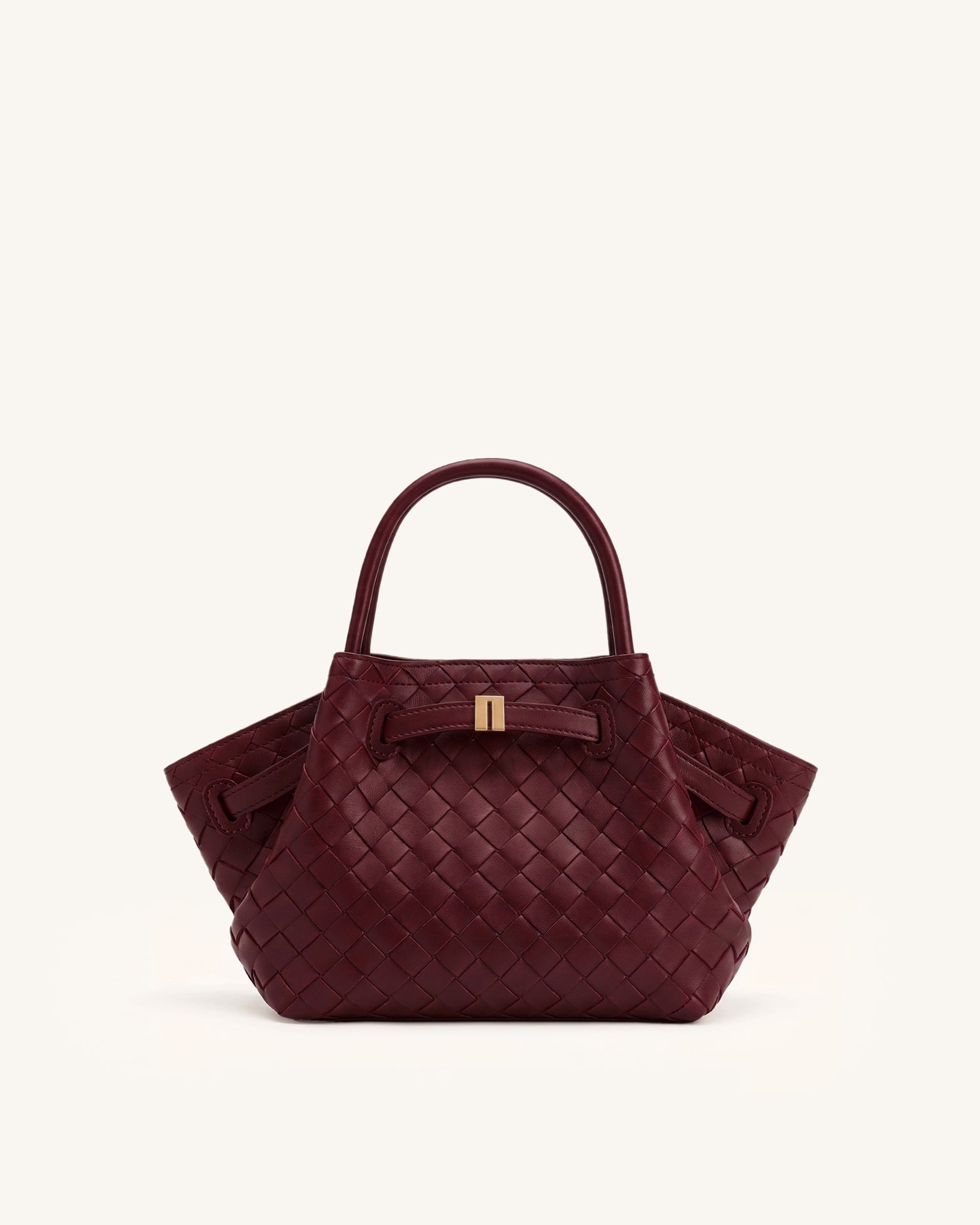 Jw Pei Hana Mini Woven Tote Bag Dark Burgundy