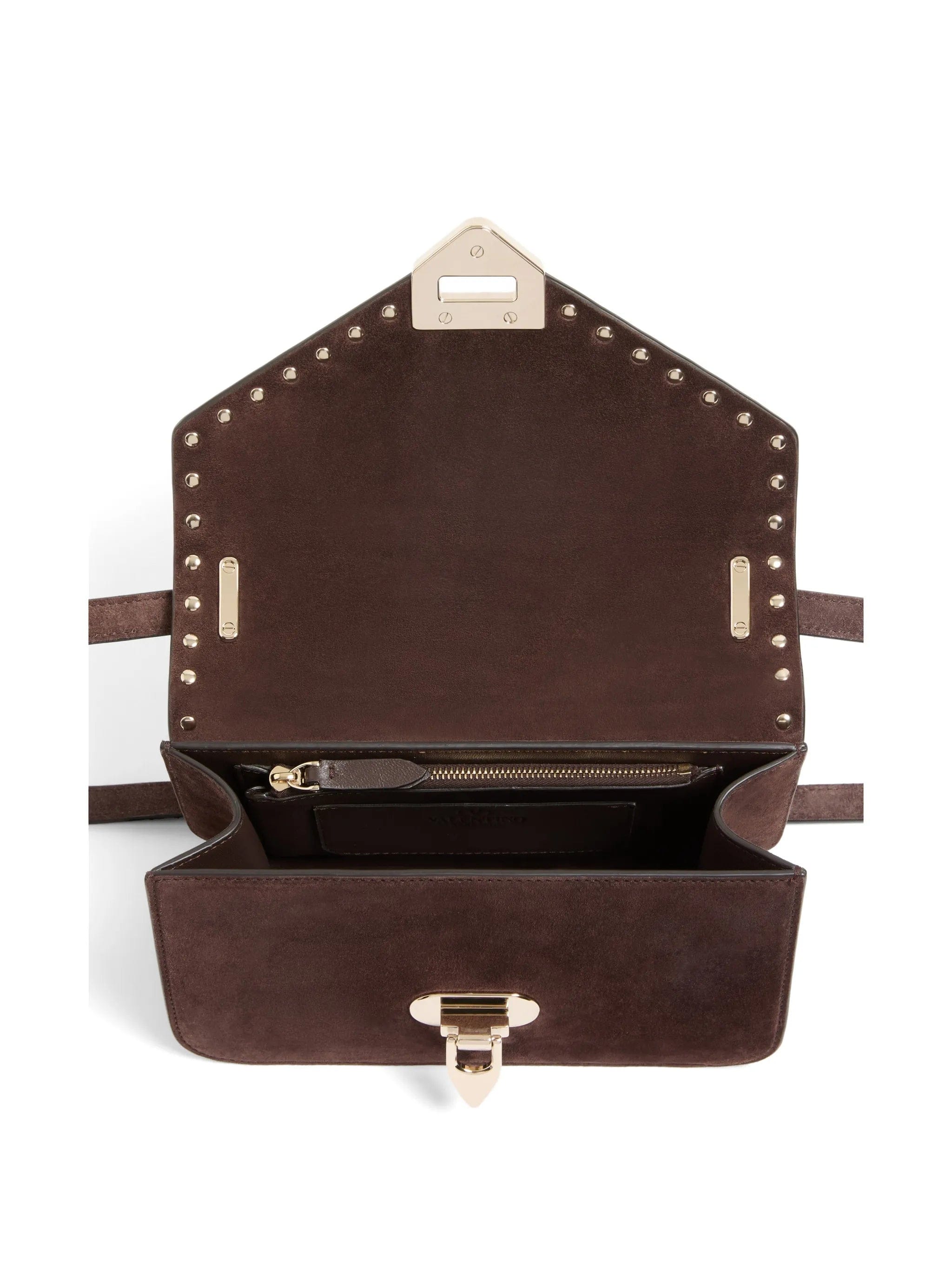 Valentino Garavani Rockstud small shoulder bag in suede