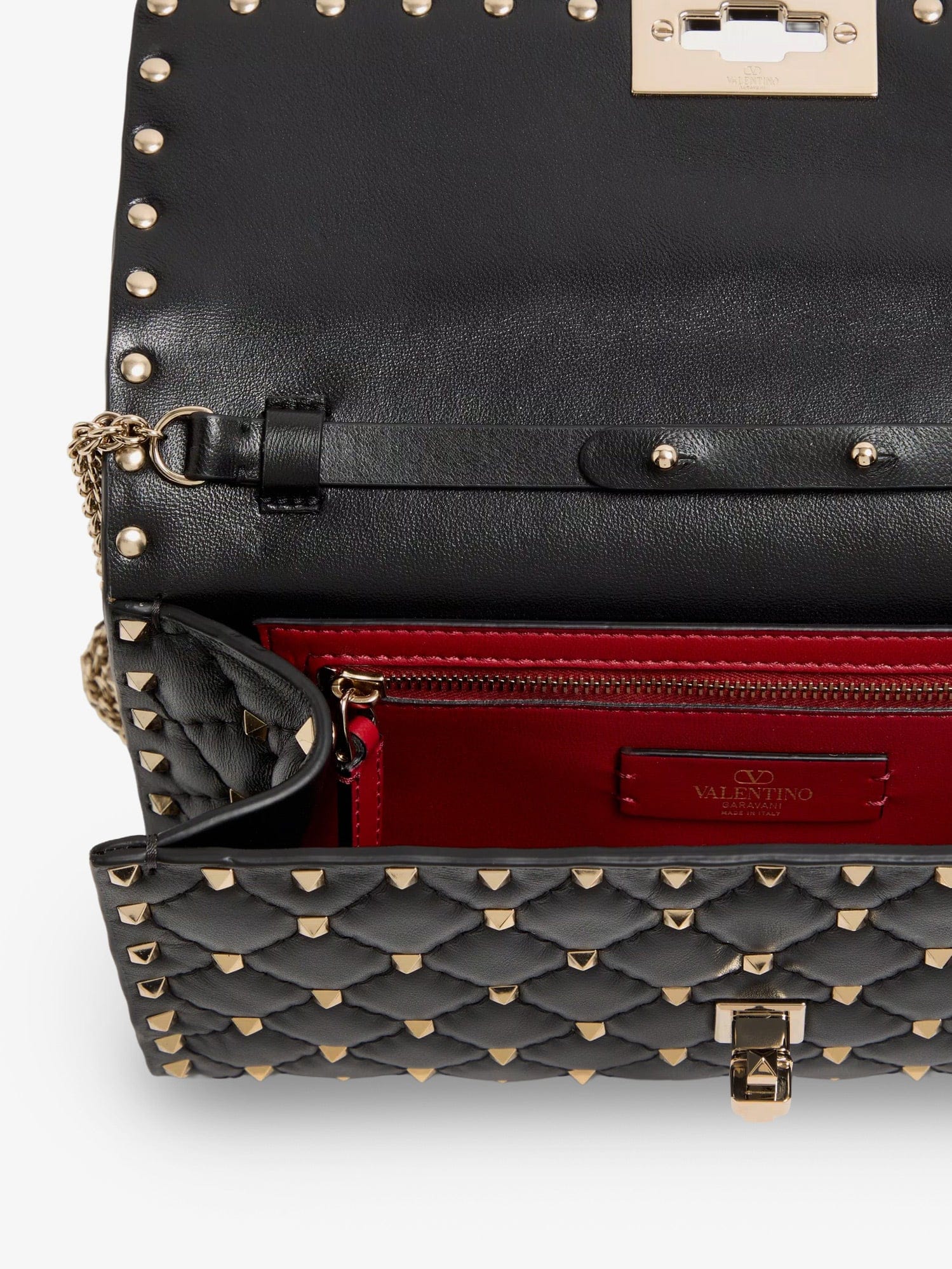 Valentino Garavani Rockstud Spike leather shoulder bag with iconic all - over studs