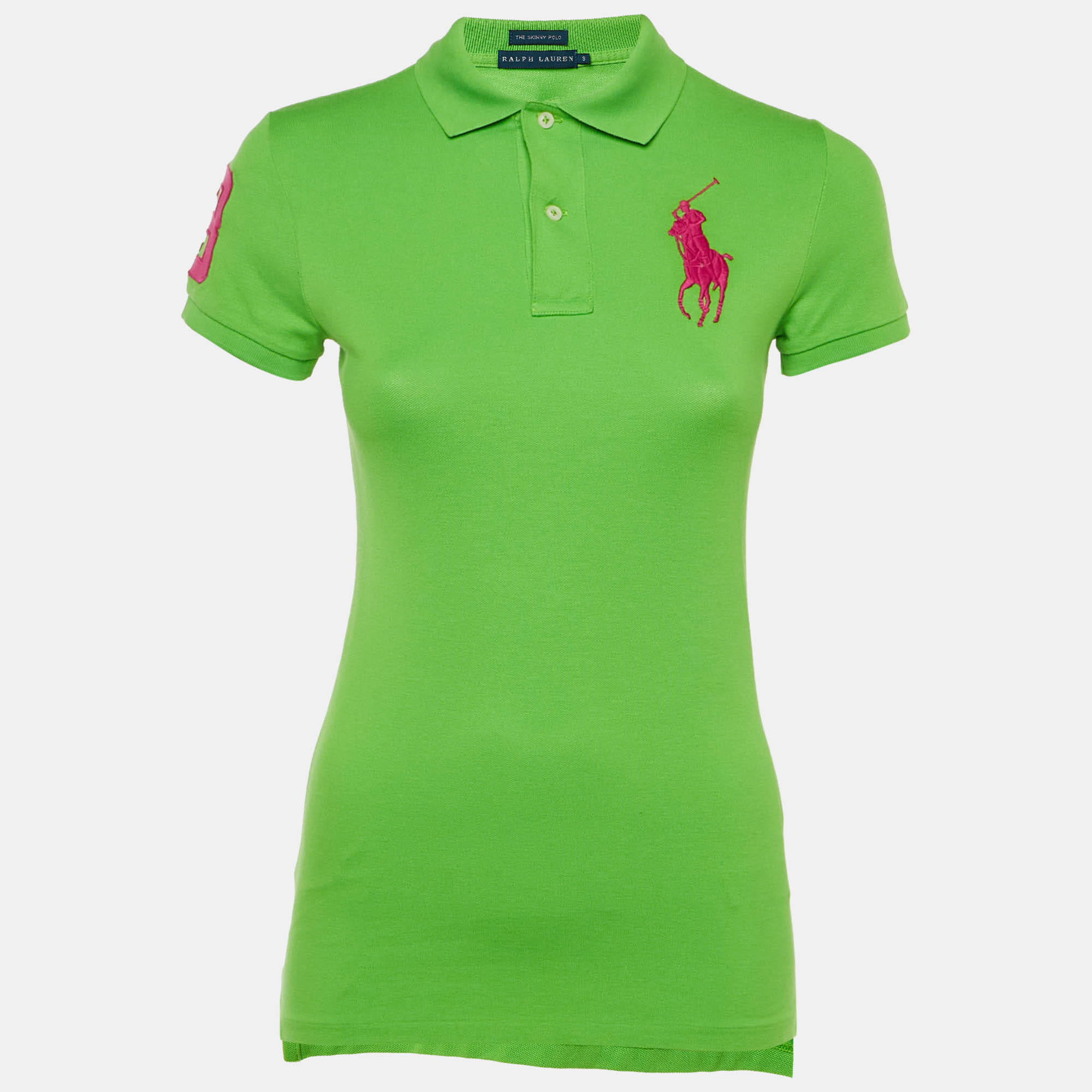 Ralph Lauren Green Logo Cotton The Skinny Polo T - Shirt