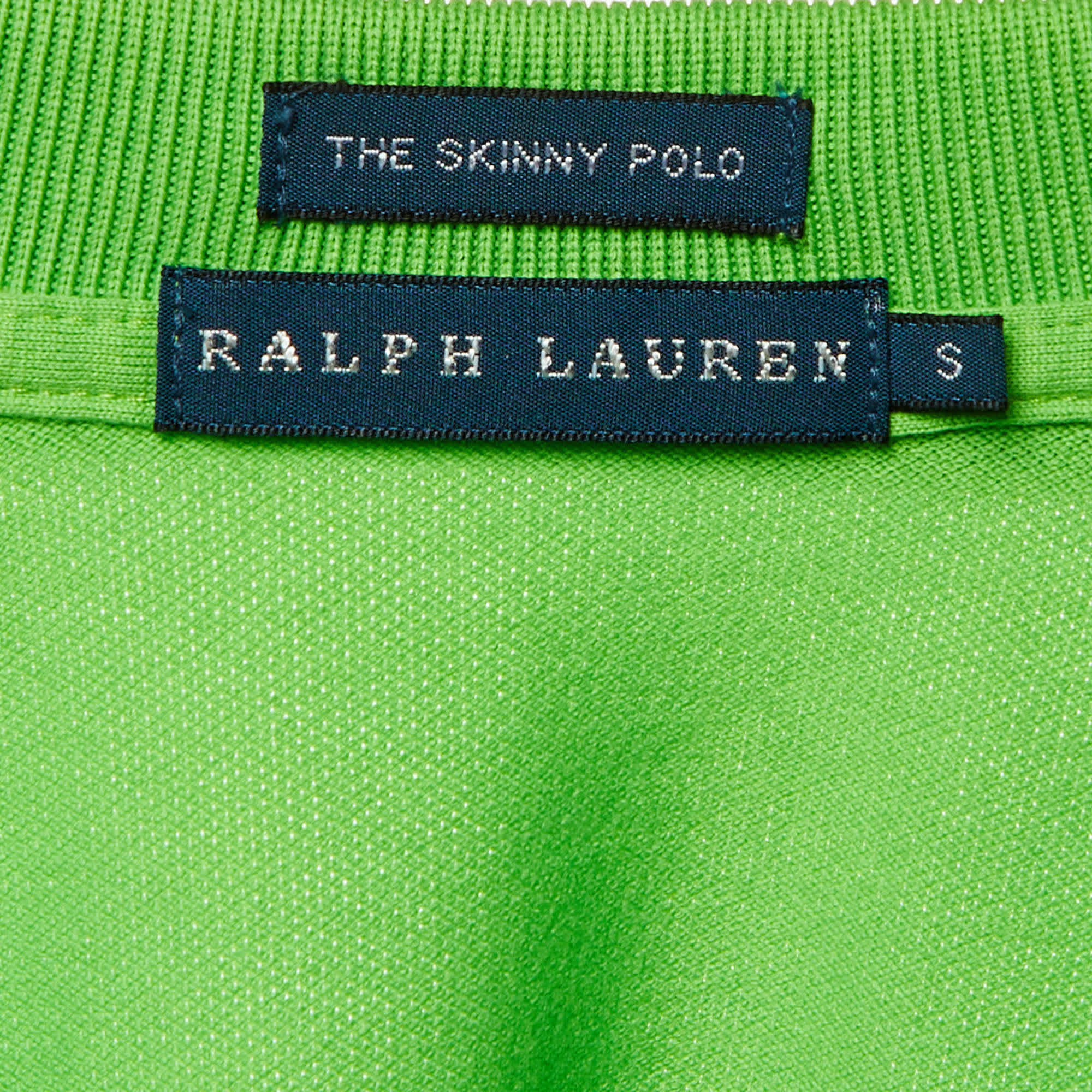 Ralph Lauren Green Logo Cotton The Skinny Polo T - Shirt