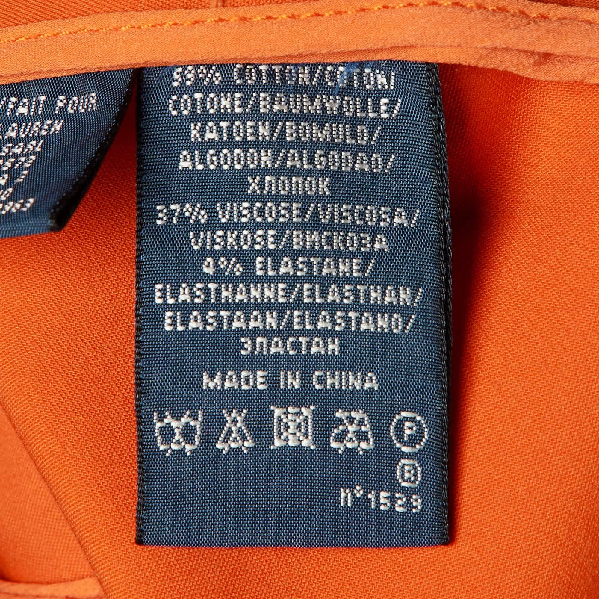Ralph Lauren Orange Stretch Cotton Ruffled Dress