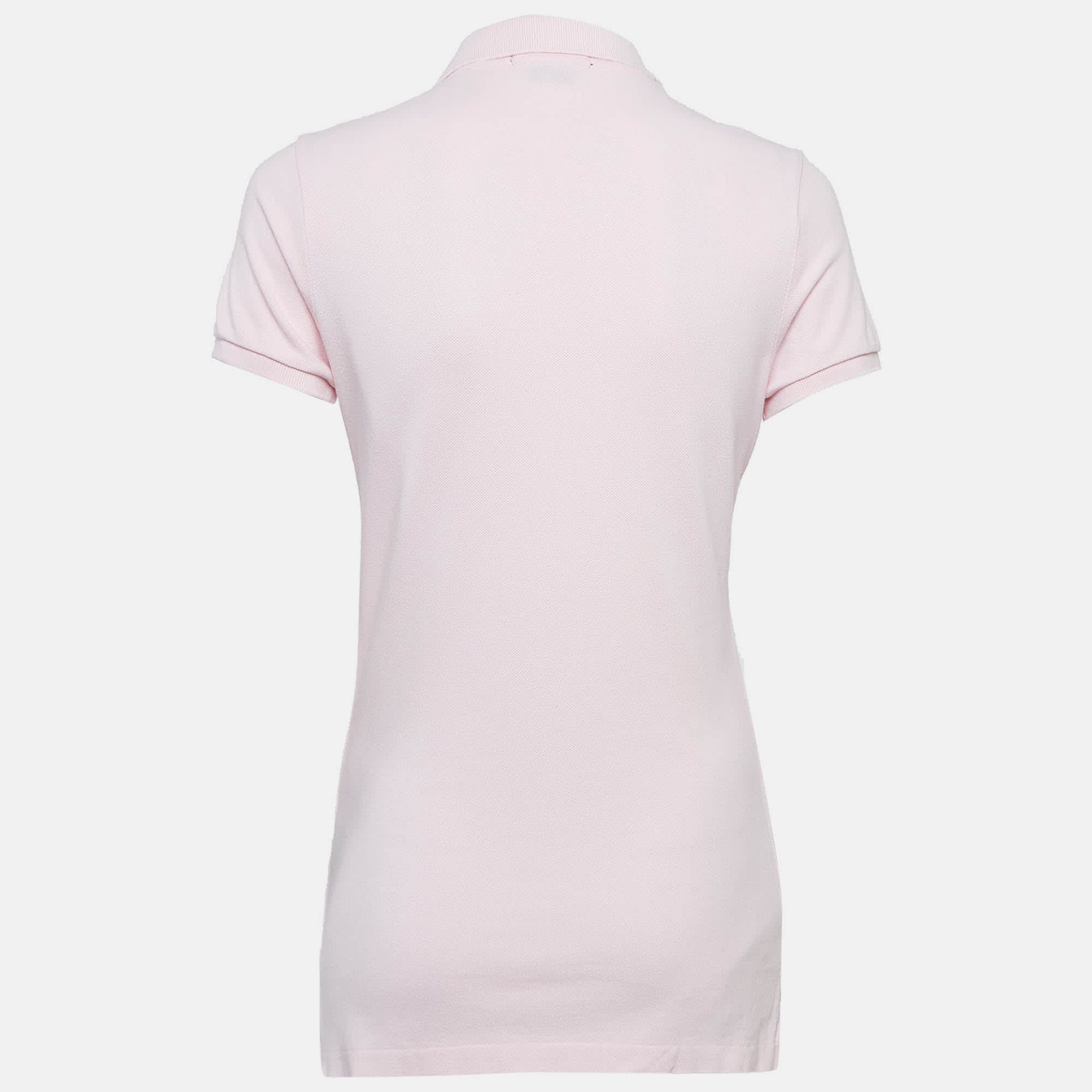 Ralph Lauren Pink Logo Embroidered Cotton Skinny Polo T - Shirt