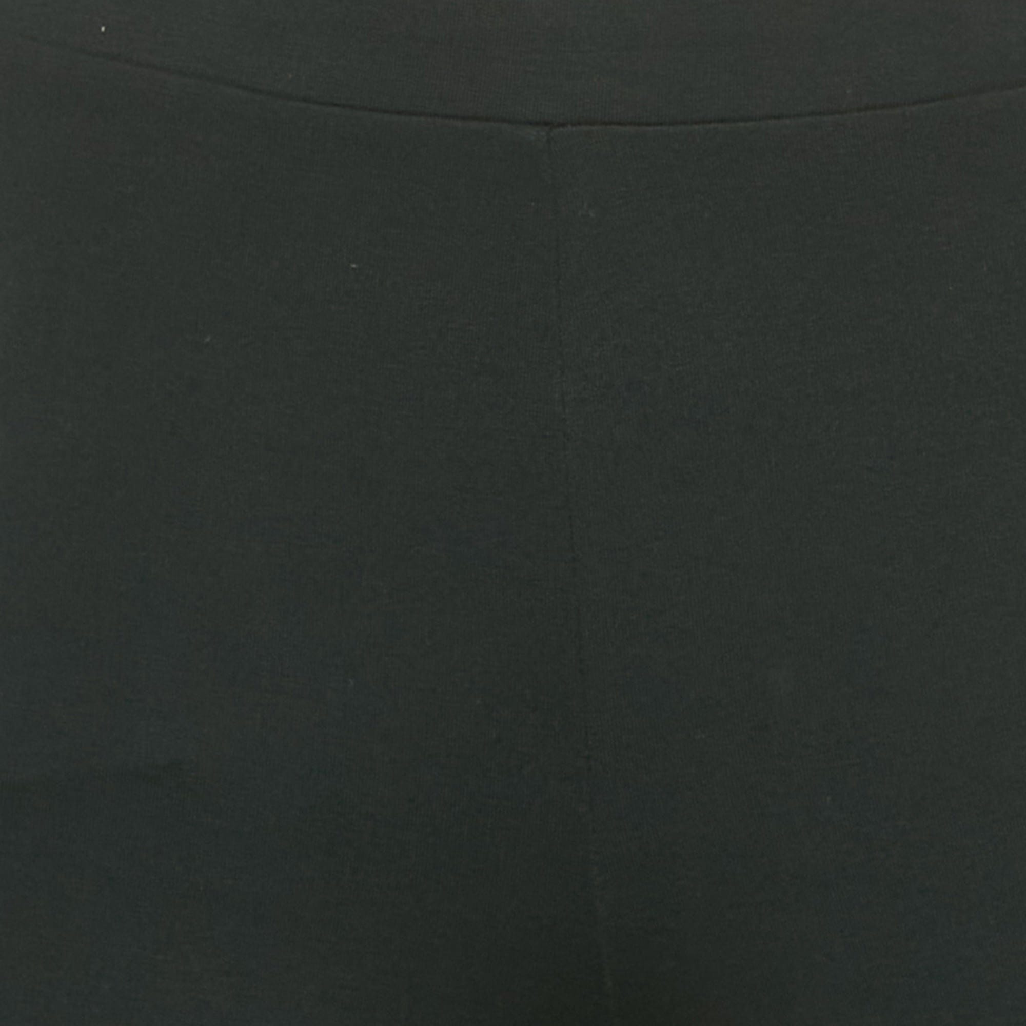 Ralph Lauren Black Embroidered Hem Jersey Leggings