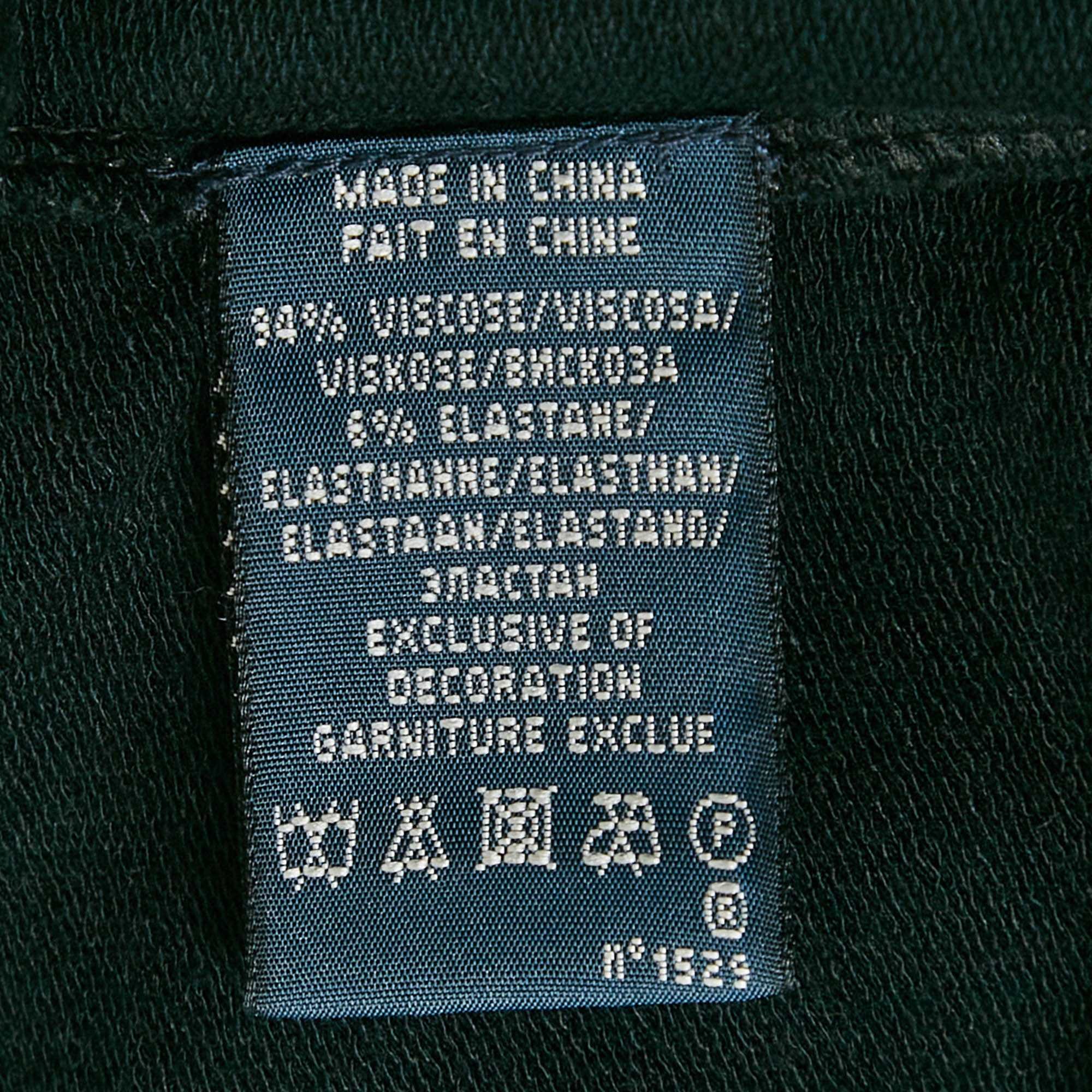 Ralph Lauren Black Embroidered Hem Jersey Leggings